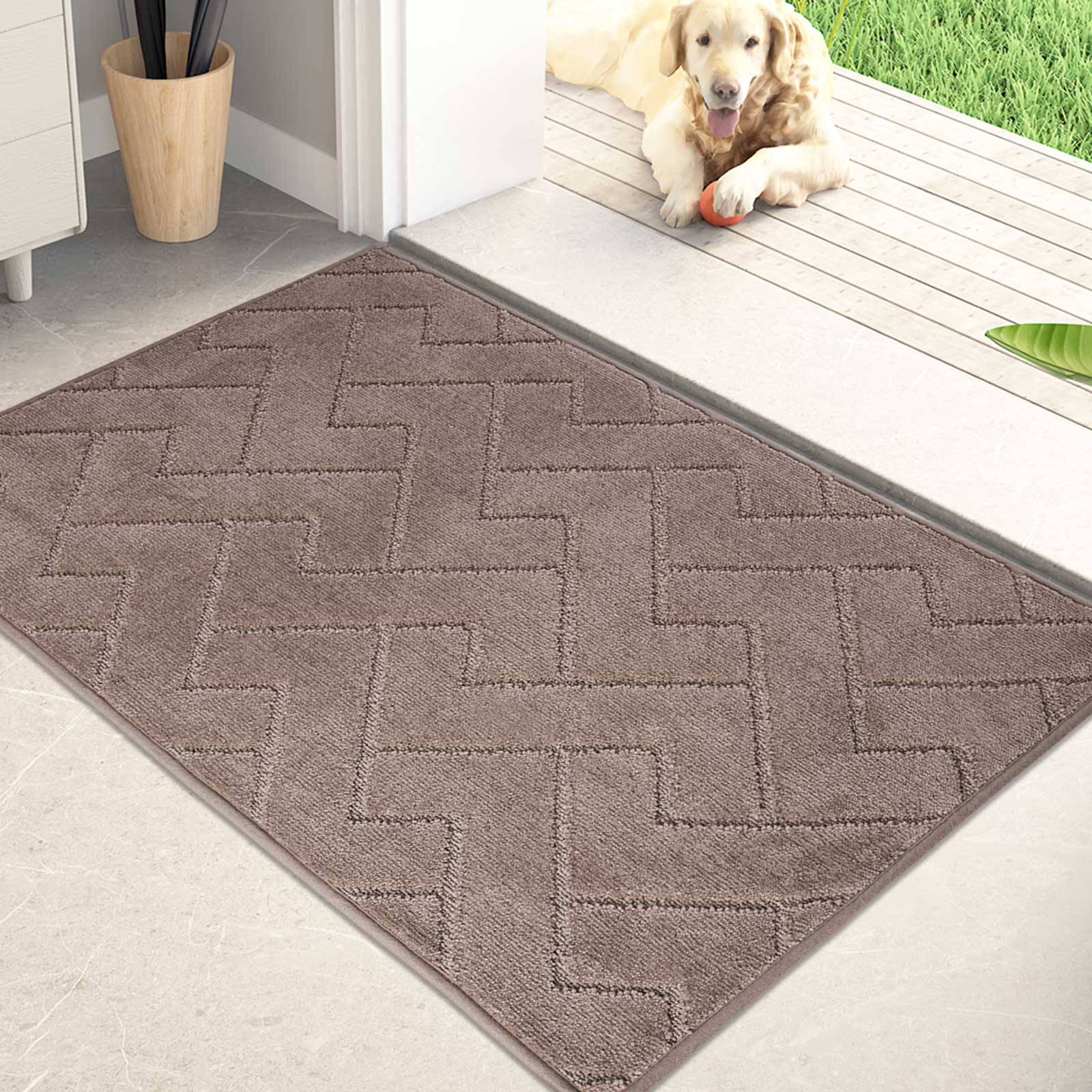 Machine Washable Chevron Dirt Trapper Door Mat