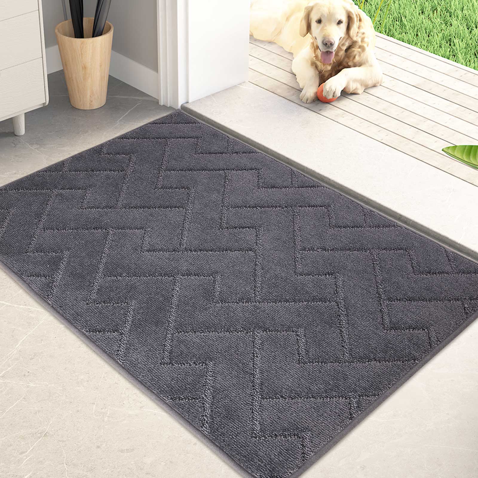 Machine Washable Chevron Dirt Trapper Door Mat