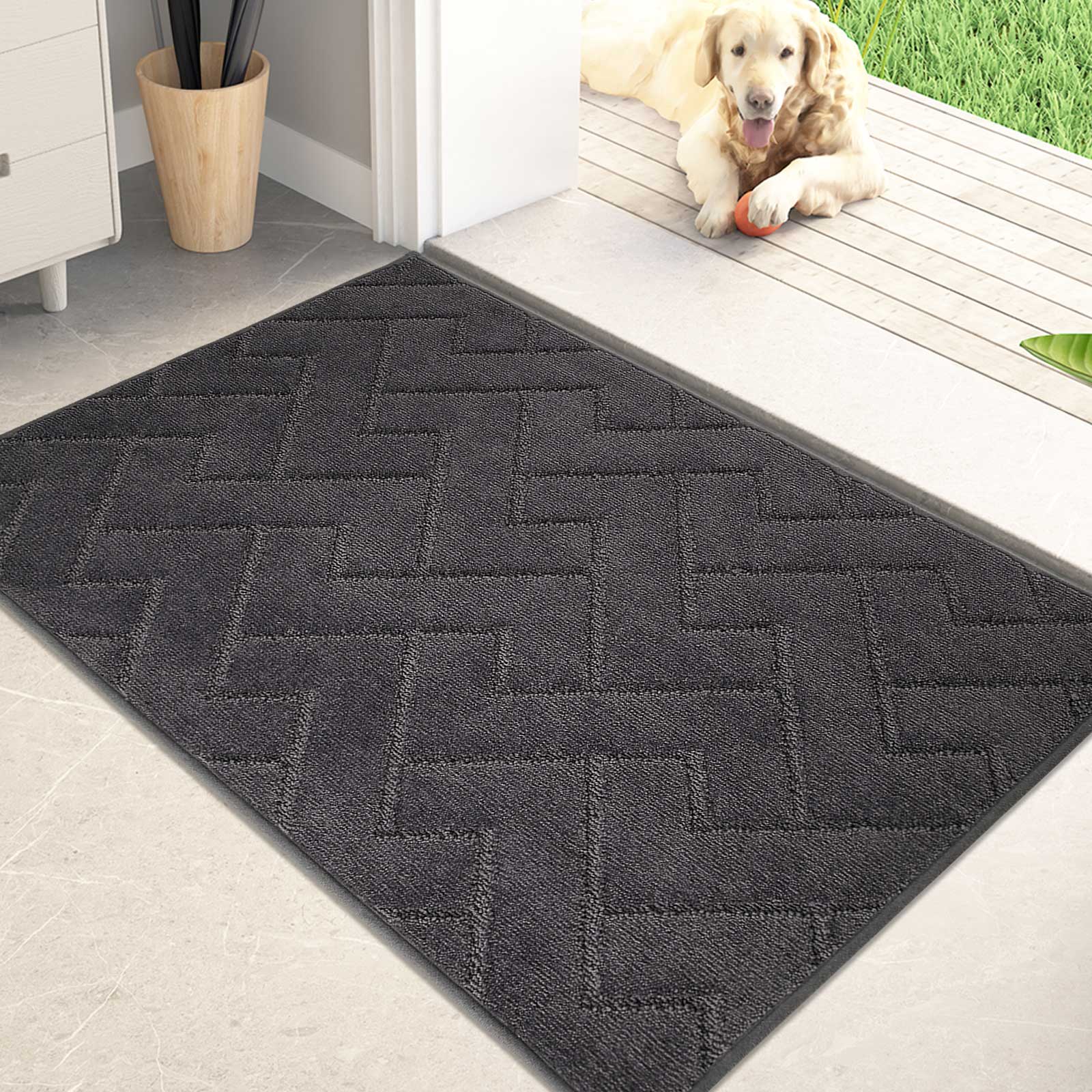 Machine Washable Chevron Dirt Trapper Door Mat