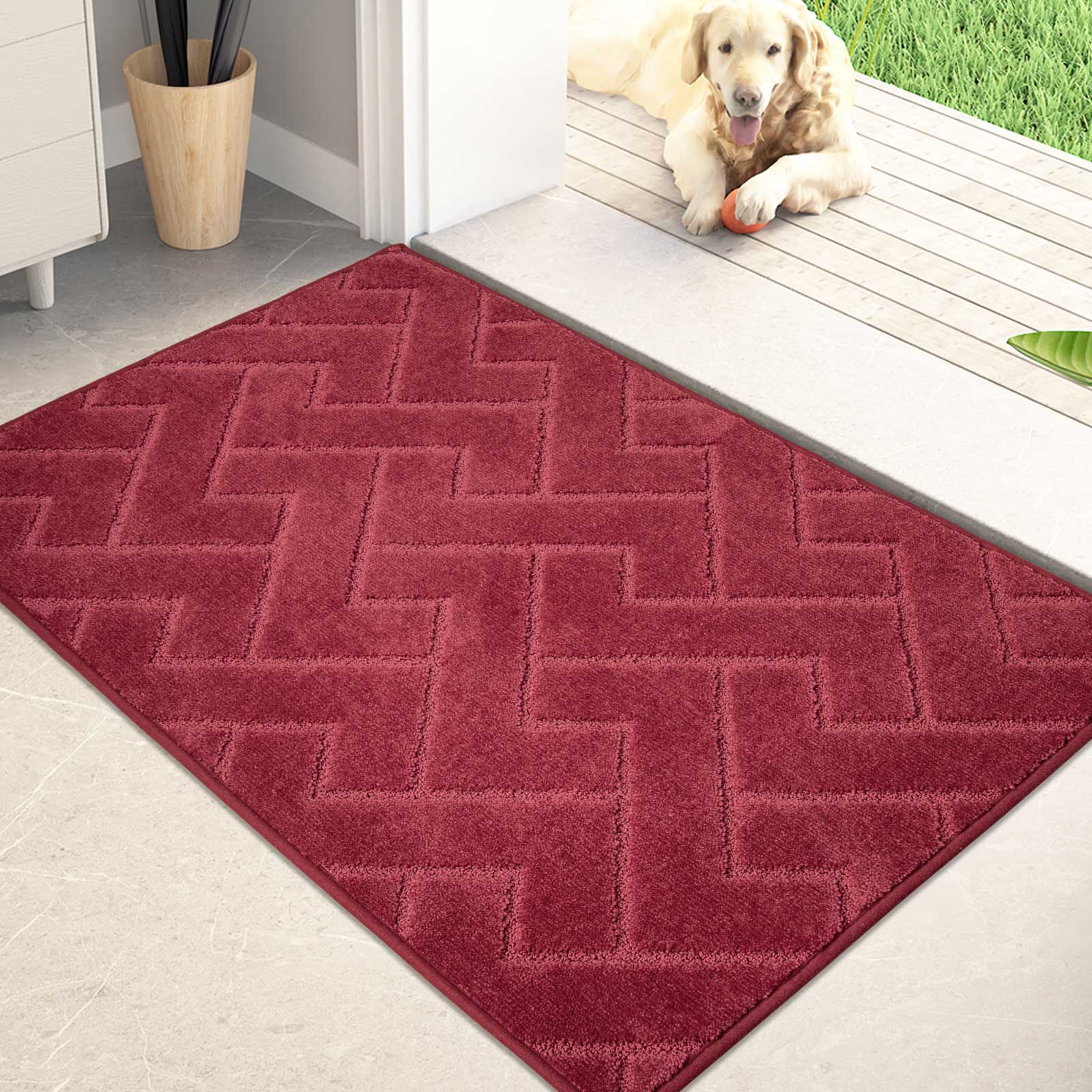 Machine Washable Chevron Dirt Trapper Door Mat