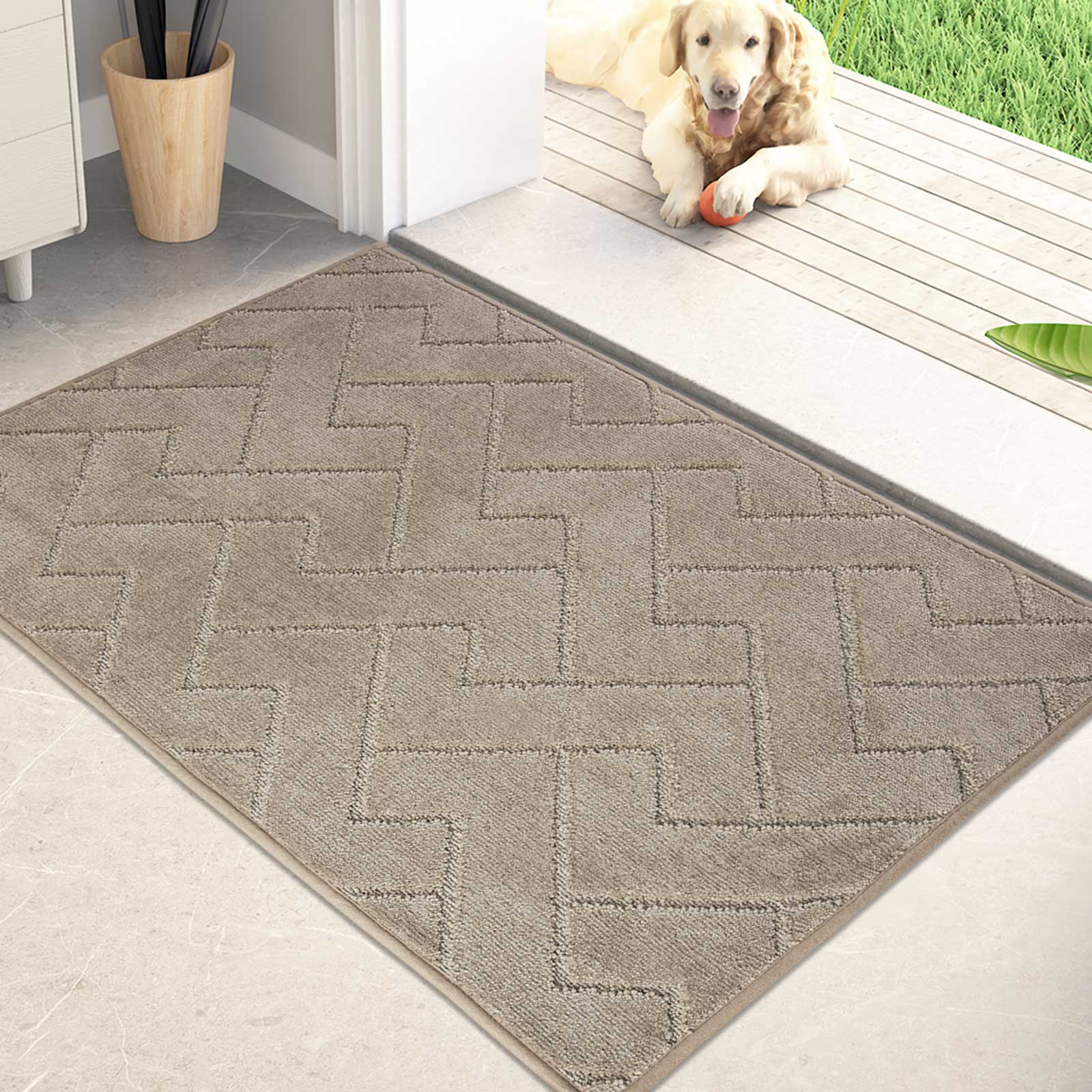 Machine Washable Chevron Dirt Trapper Door Mat