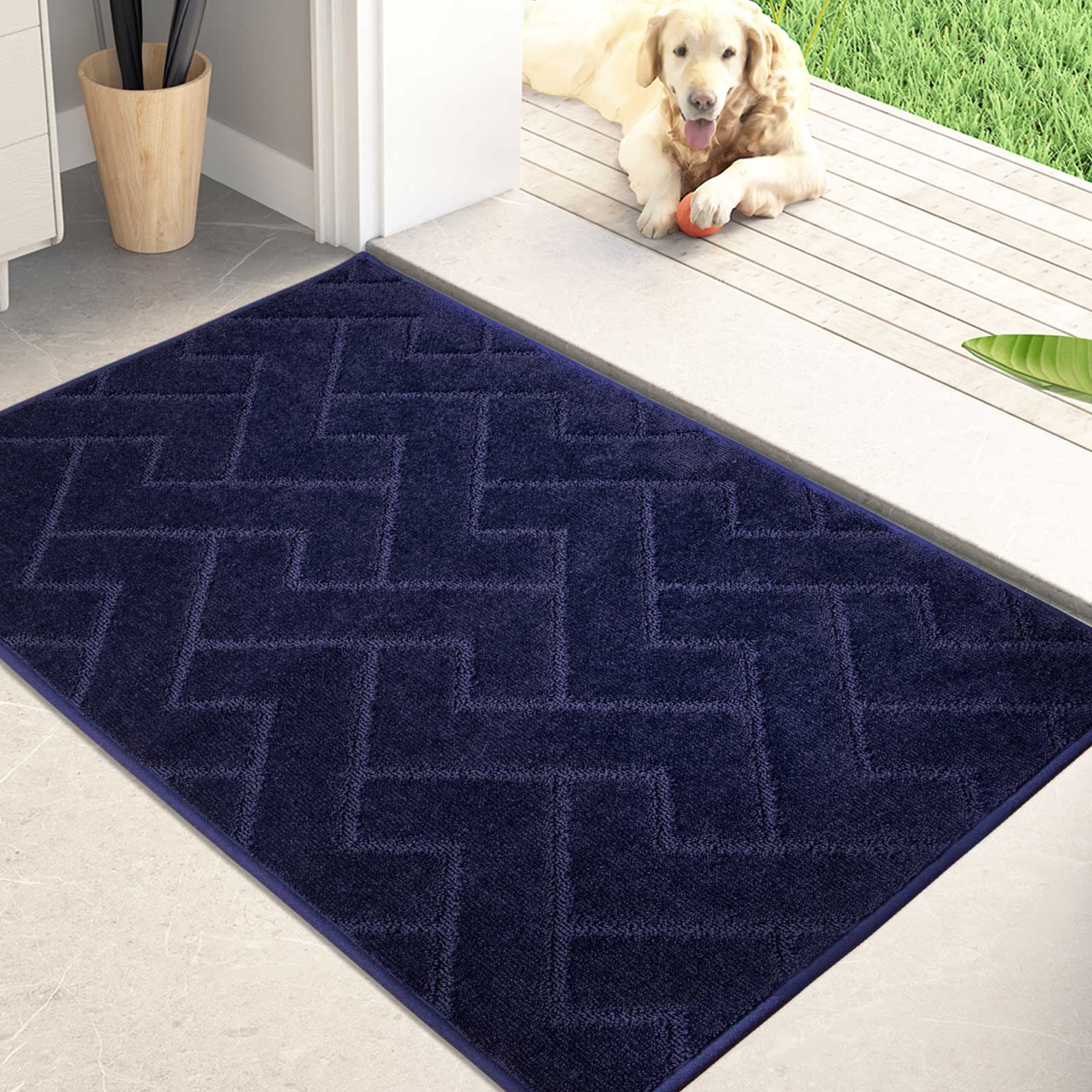 Machine Washable Chevron Dirt Trapper Door Mat