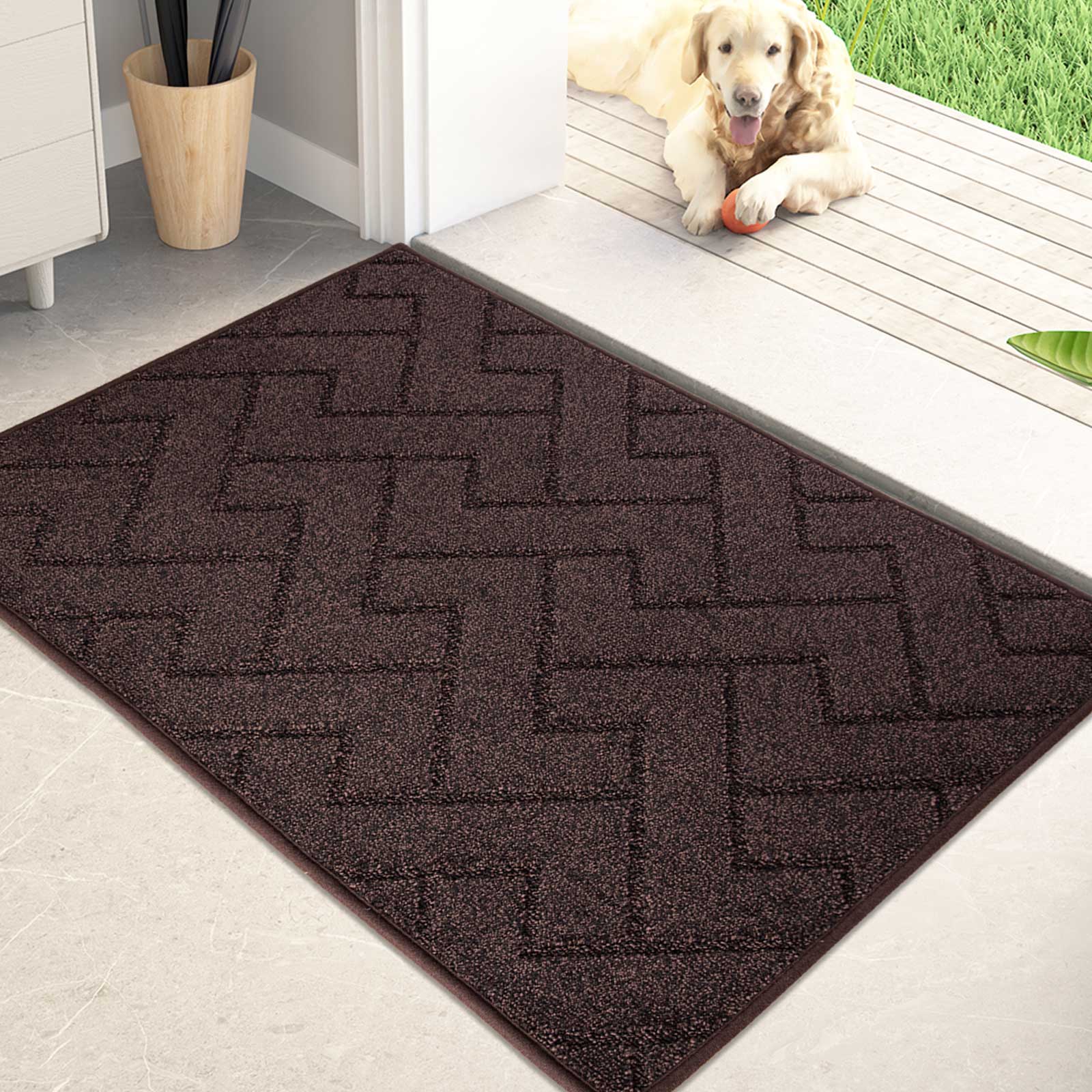 Machine Washable Chevron Dirt Trapper Door Mat