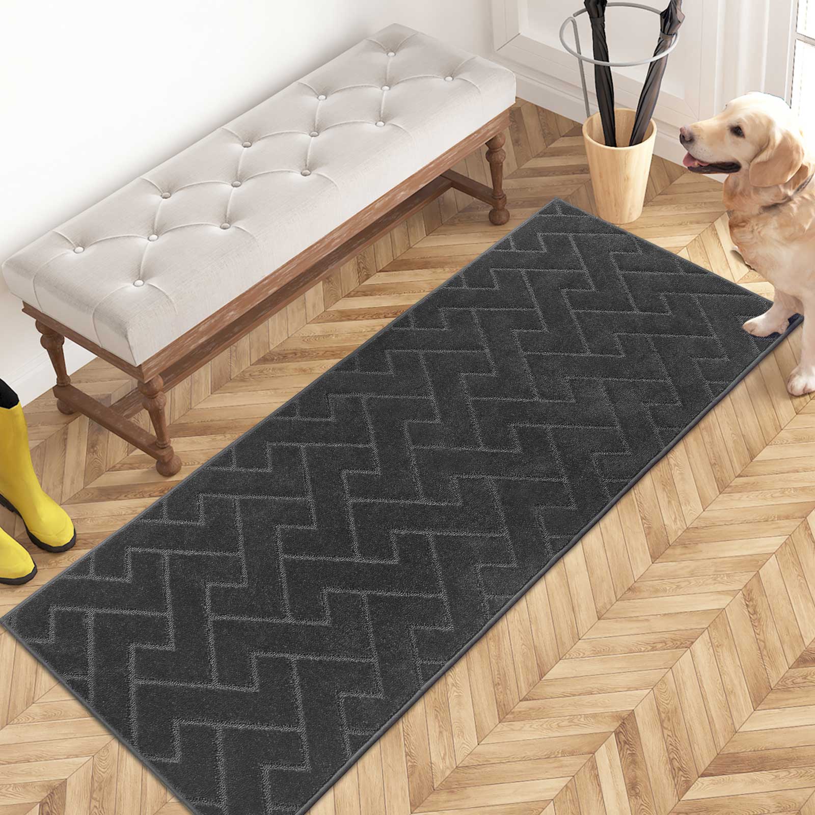 Machine Washable Chevron Dirt Trapper Door Mat