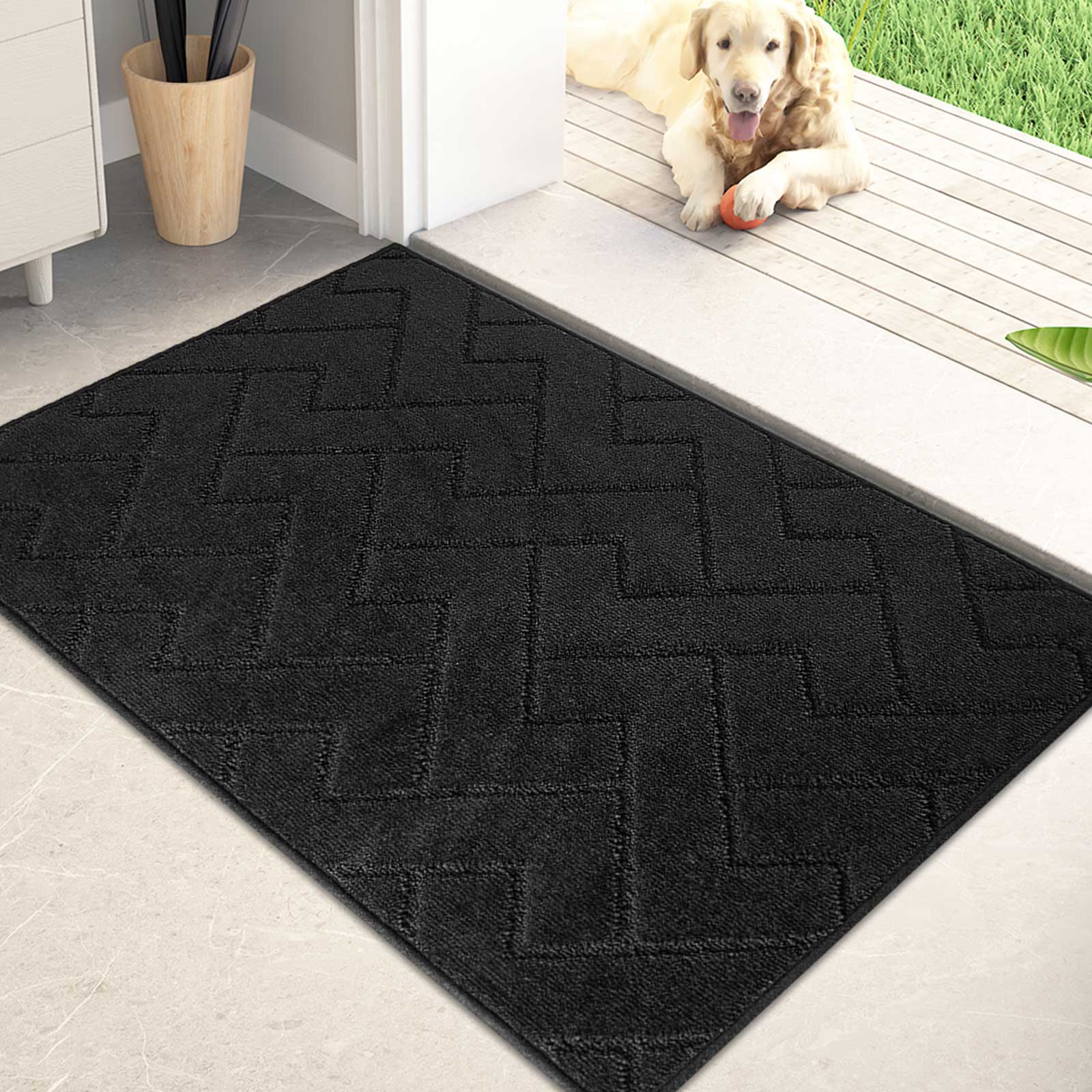 Machine Washable Chevron Dirt Trapper Door Mat
