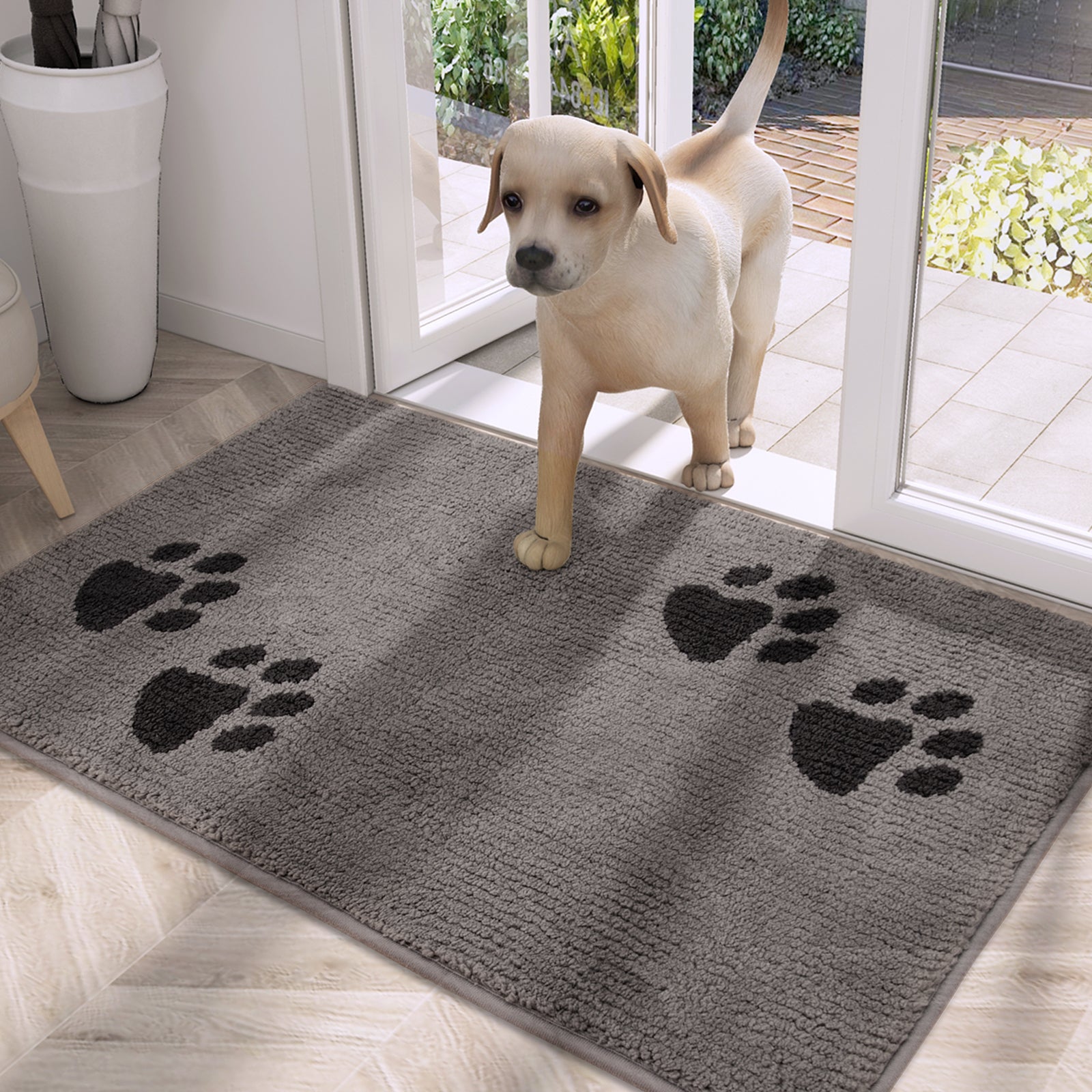 Machine Washable Paw Pattern Dirt Trapper Door Mat