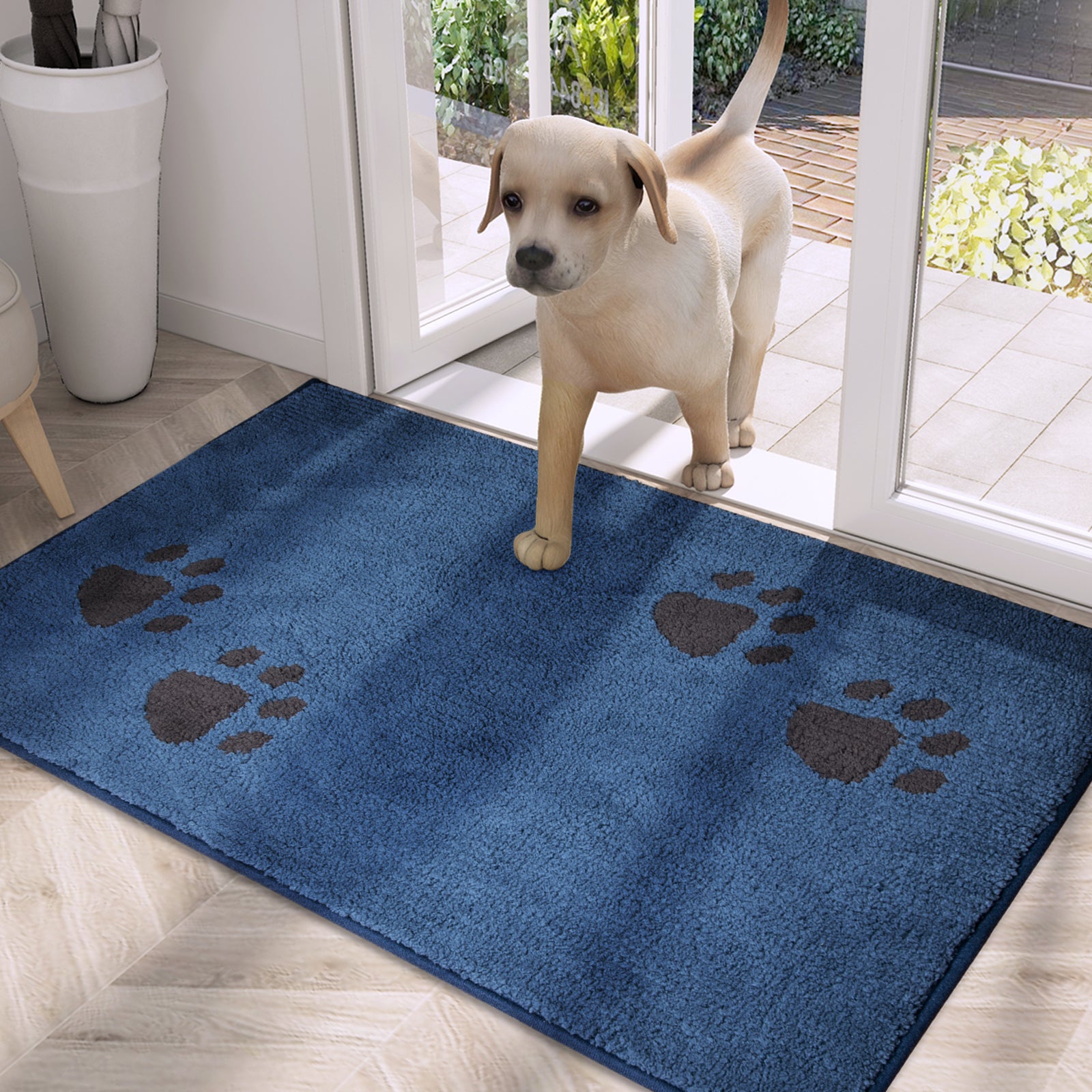Machine Washable Paw Pattern Dirt Trapper Door Mat