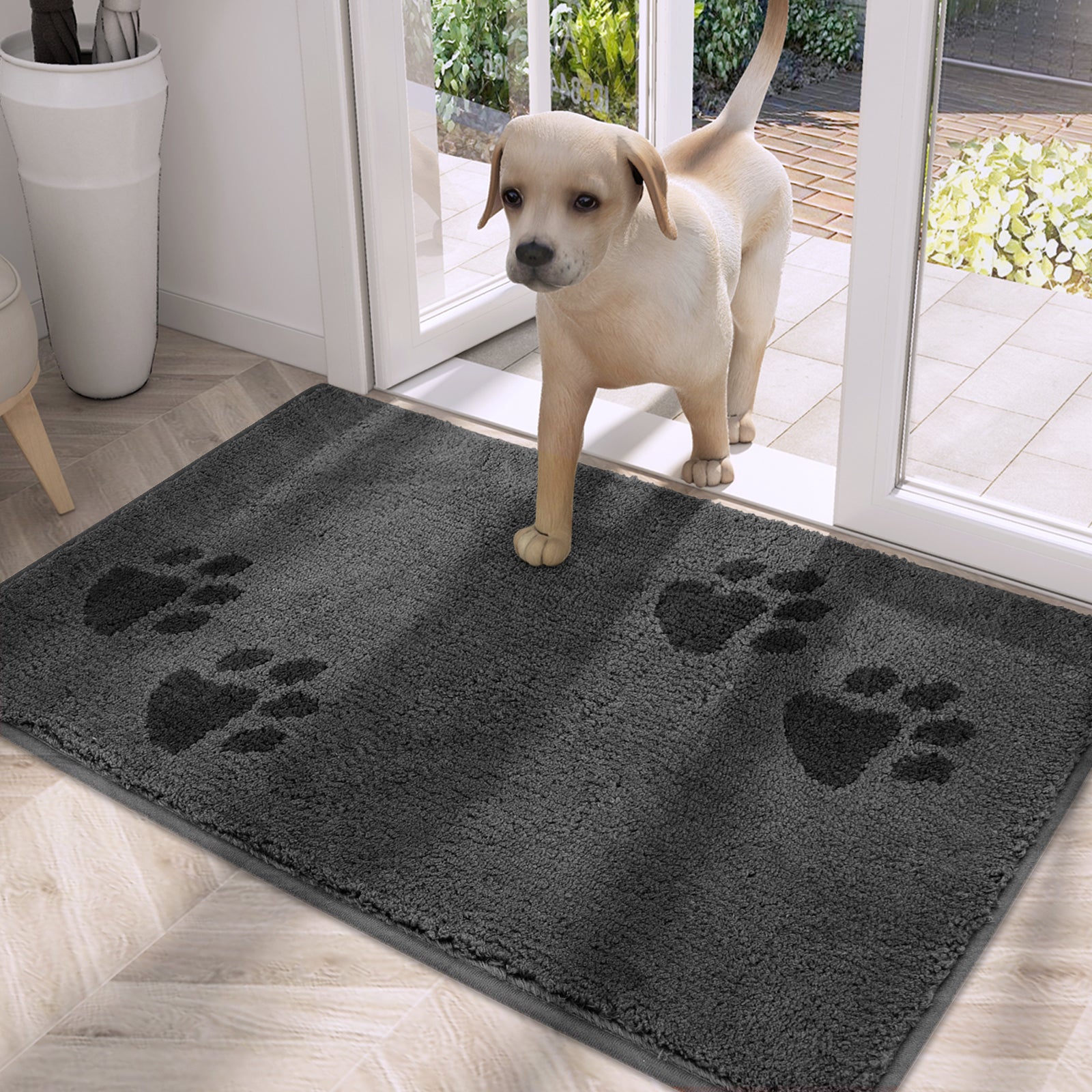 Machine Washable Paw Pattern Dirt Trapper Door Mat