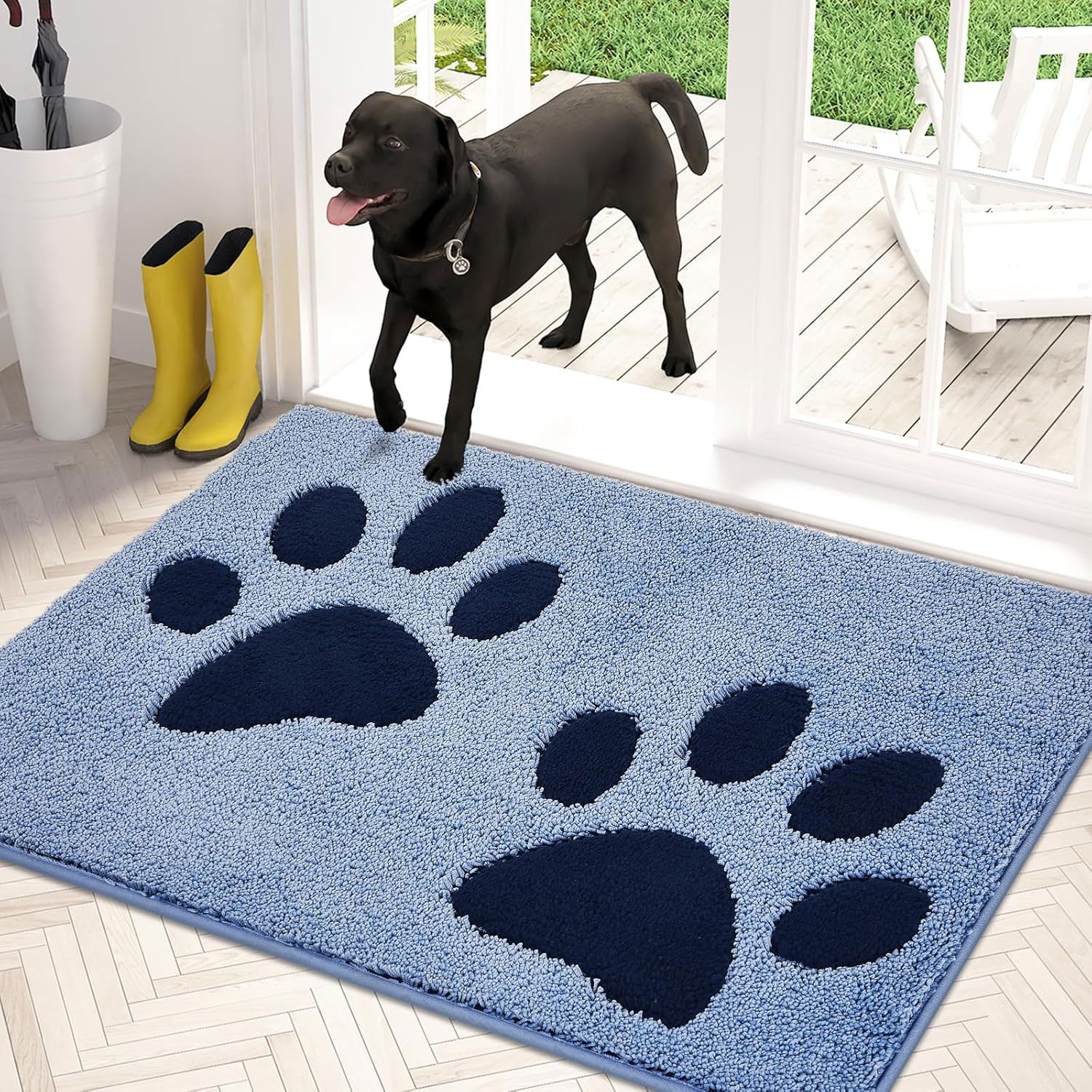 Machine Washable Paw Pattern Dirt Trapper Door Mat