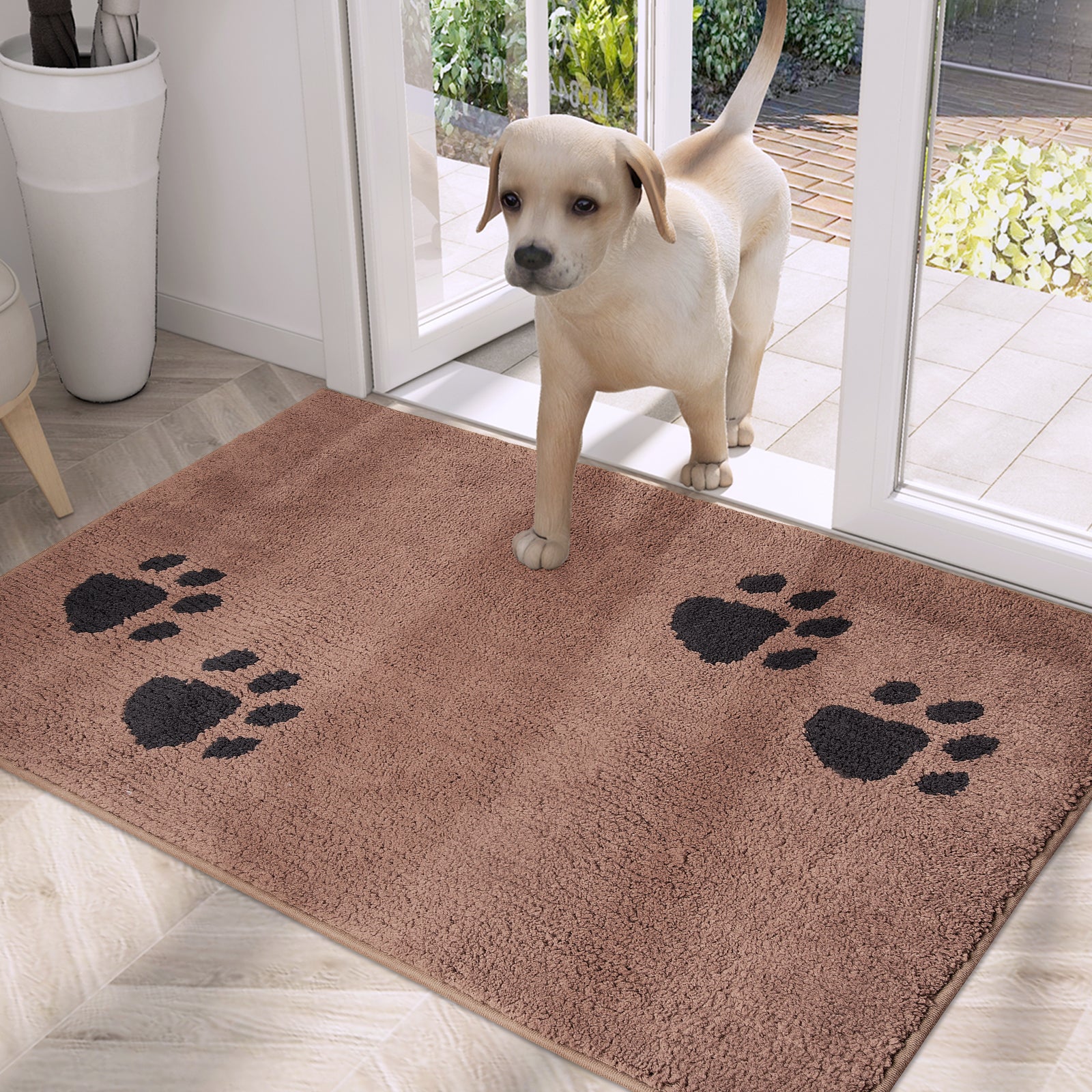 Machine Washable Paw Pattern Dirt Trapper Door Mat