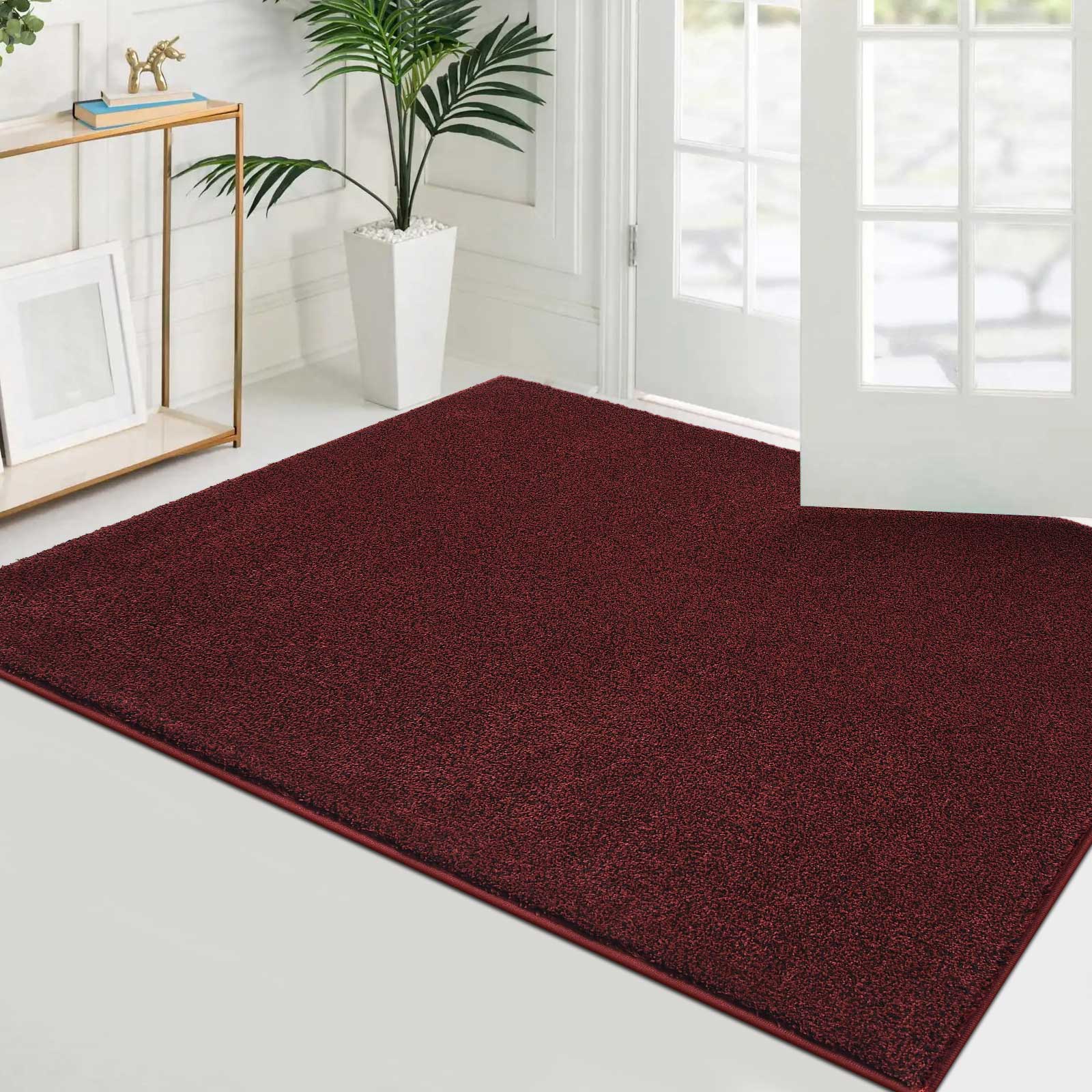 Machine Washable Solid Dirt Trapper Door Mat