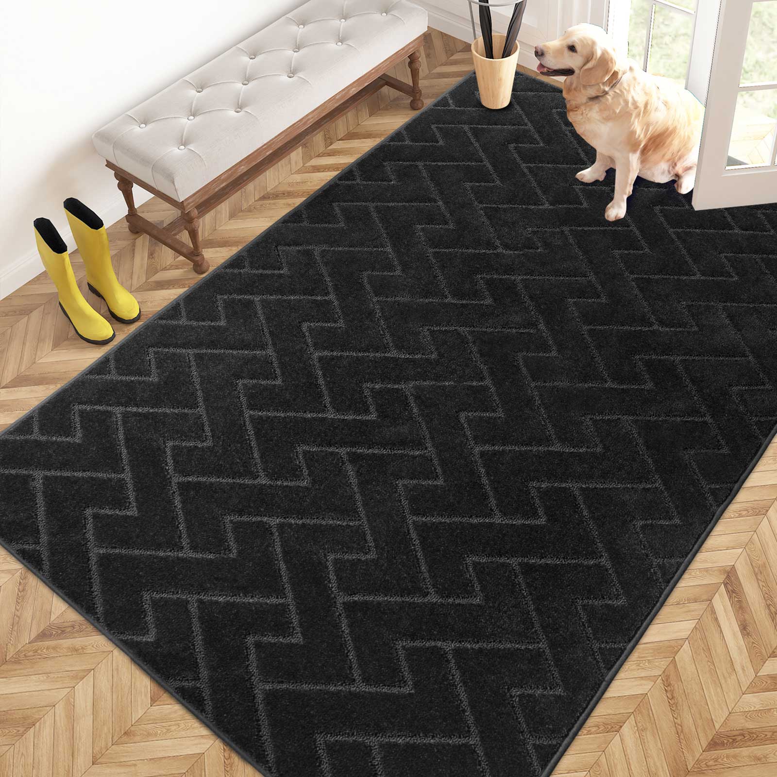 Machine Washable Chevron Dirt Trapper Door Mat