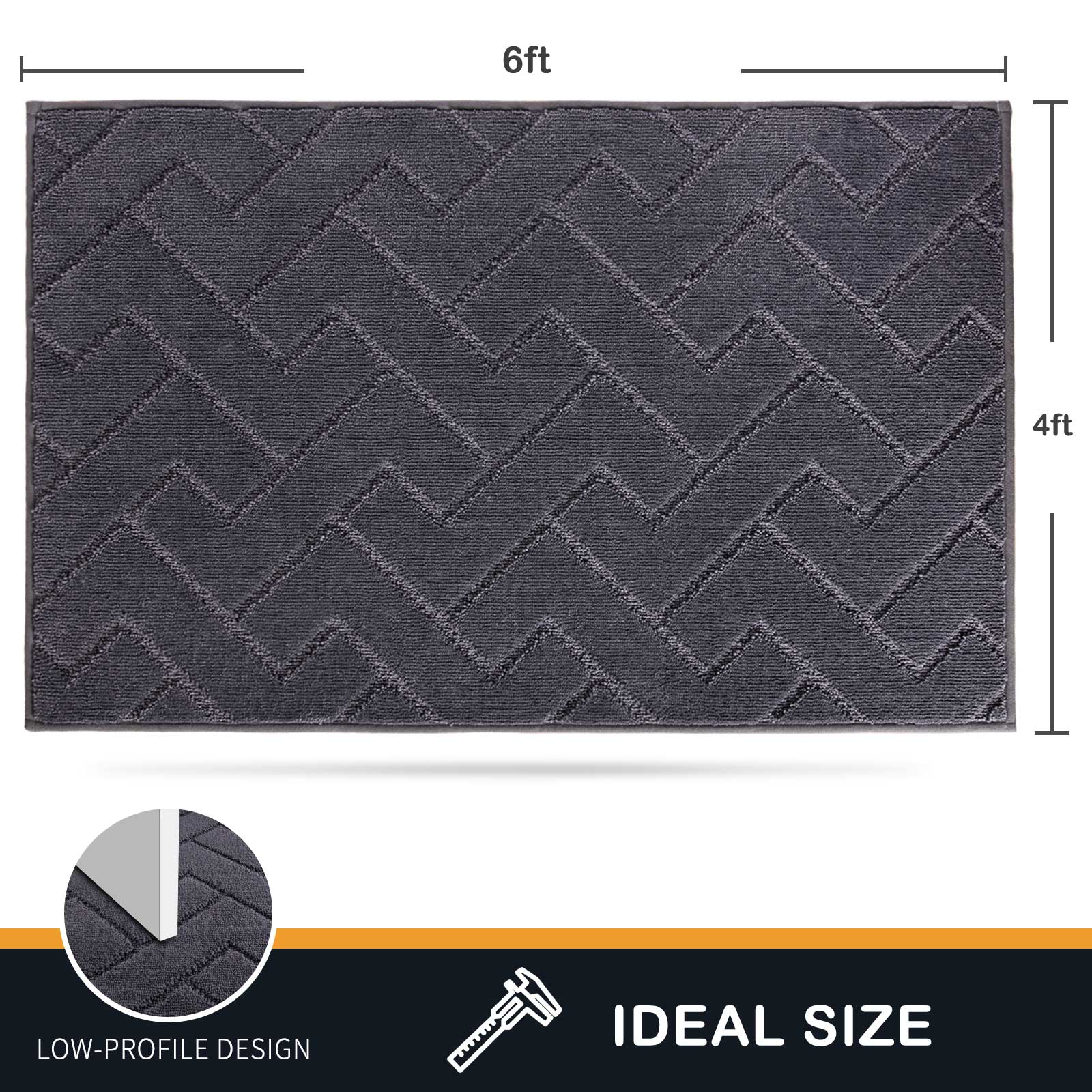 Machine Washable Chevron Dirt Trapper Door Mat
