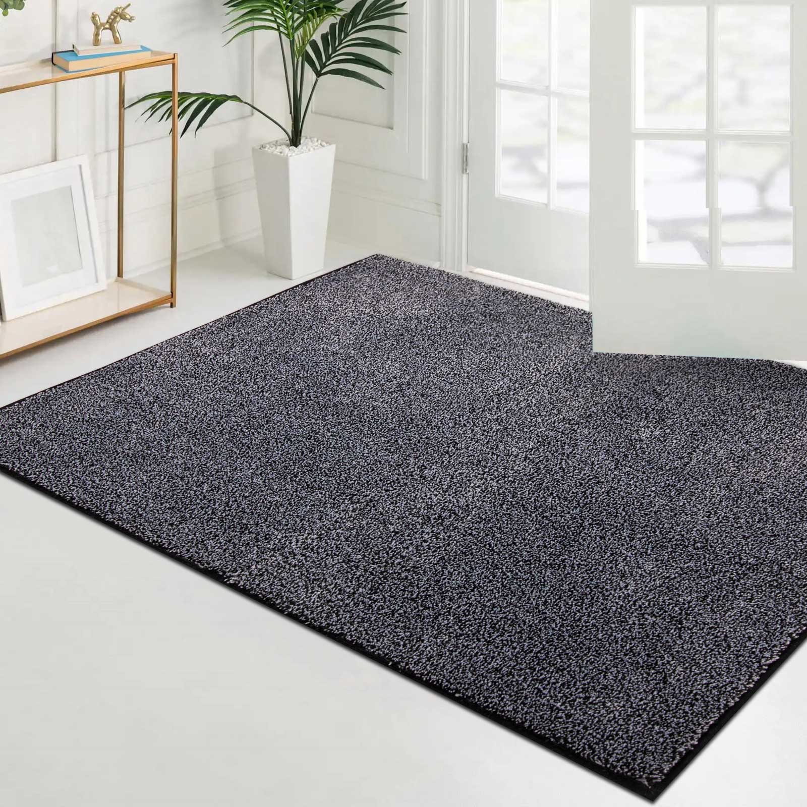 Machine Washable Solid Dirt Trapper Door Mat