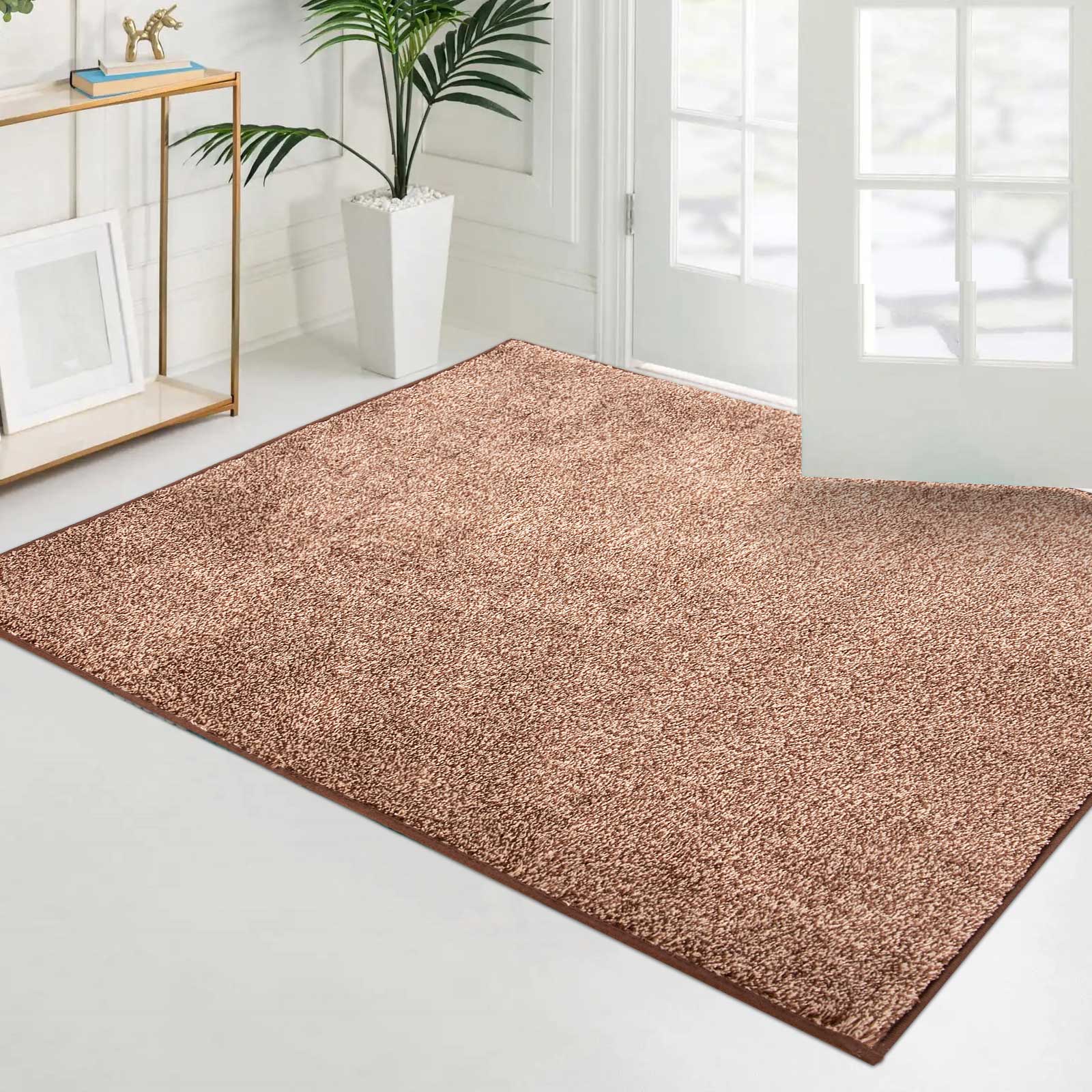 Machine Washable Solid Dirt Trapper Door Mat