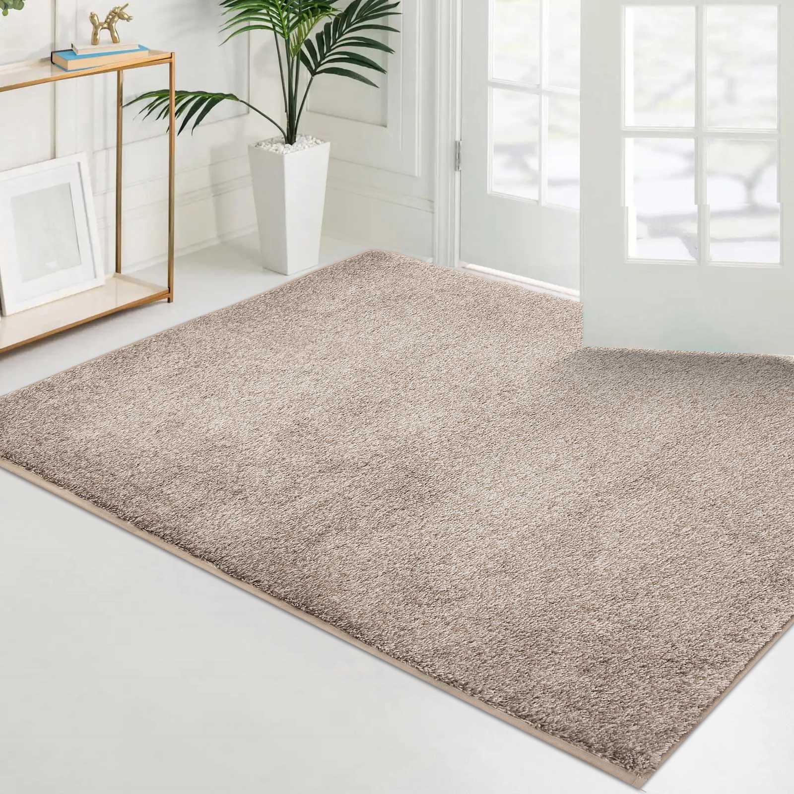 Machine Washable Solid Dirt Trapper Door Mat