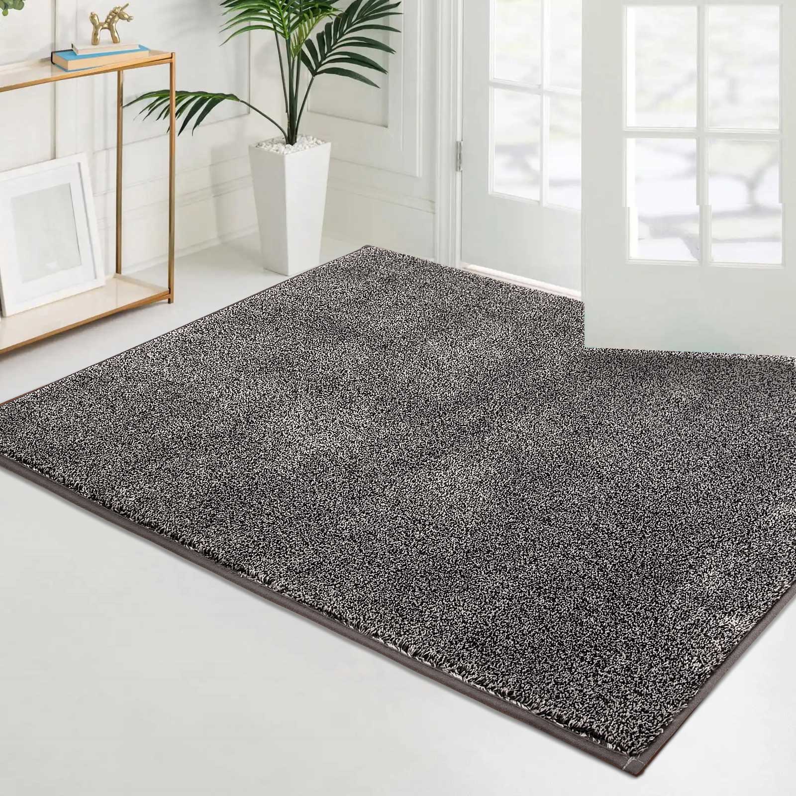 Machine Washable Solid Dirt Trapper Door Mat