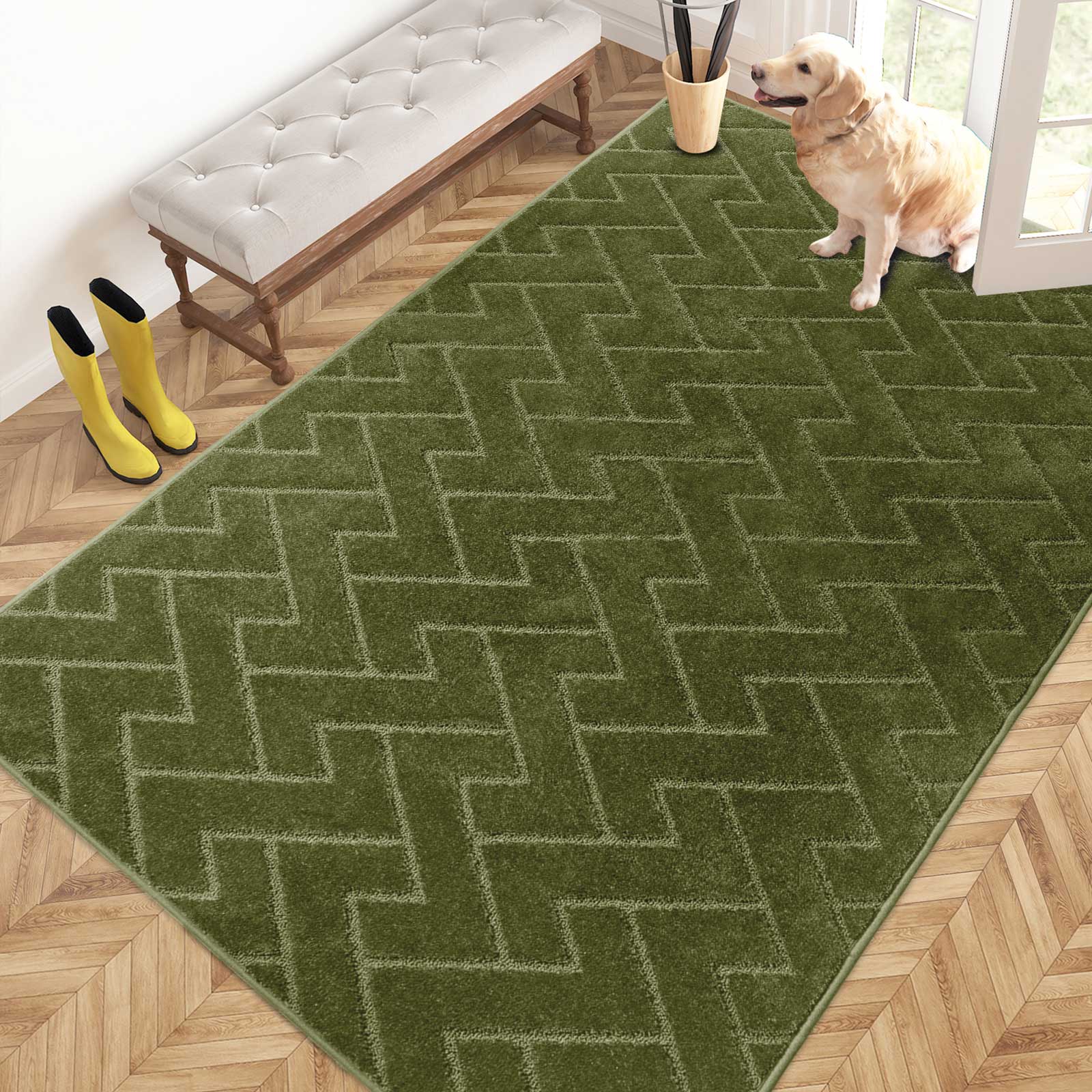 Machine Washable Chevron Dirt Trapper Door Mat