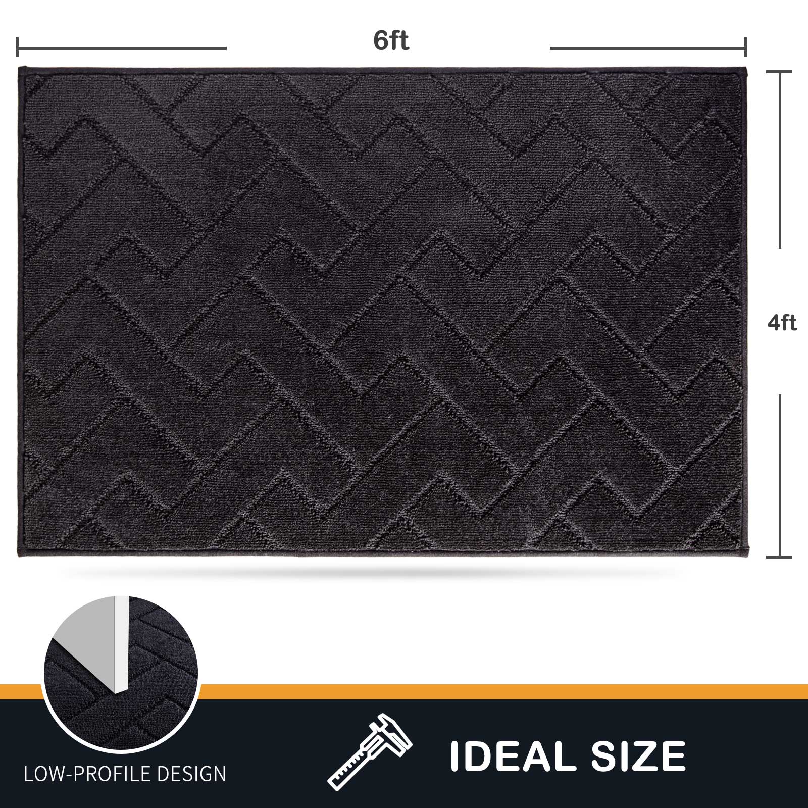 Machine Washable Chevron Dirt Trapper Door Mat
