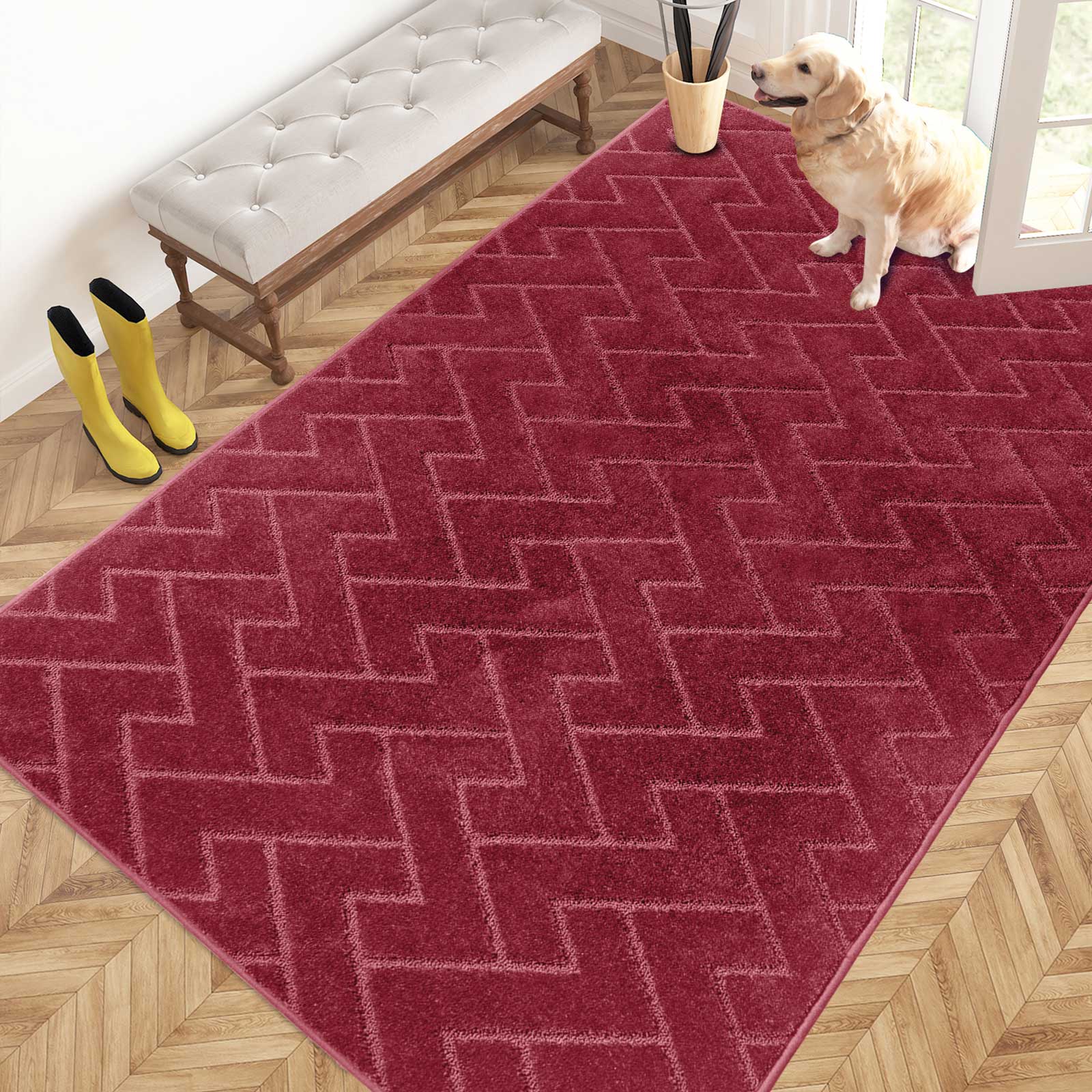 Machine Washable Chevron Dirt Trapper Door Mat