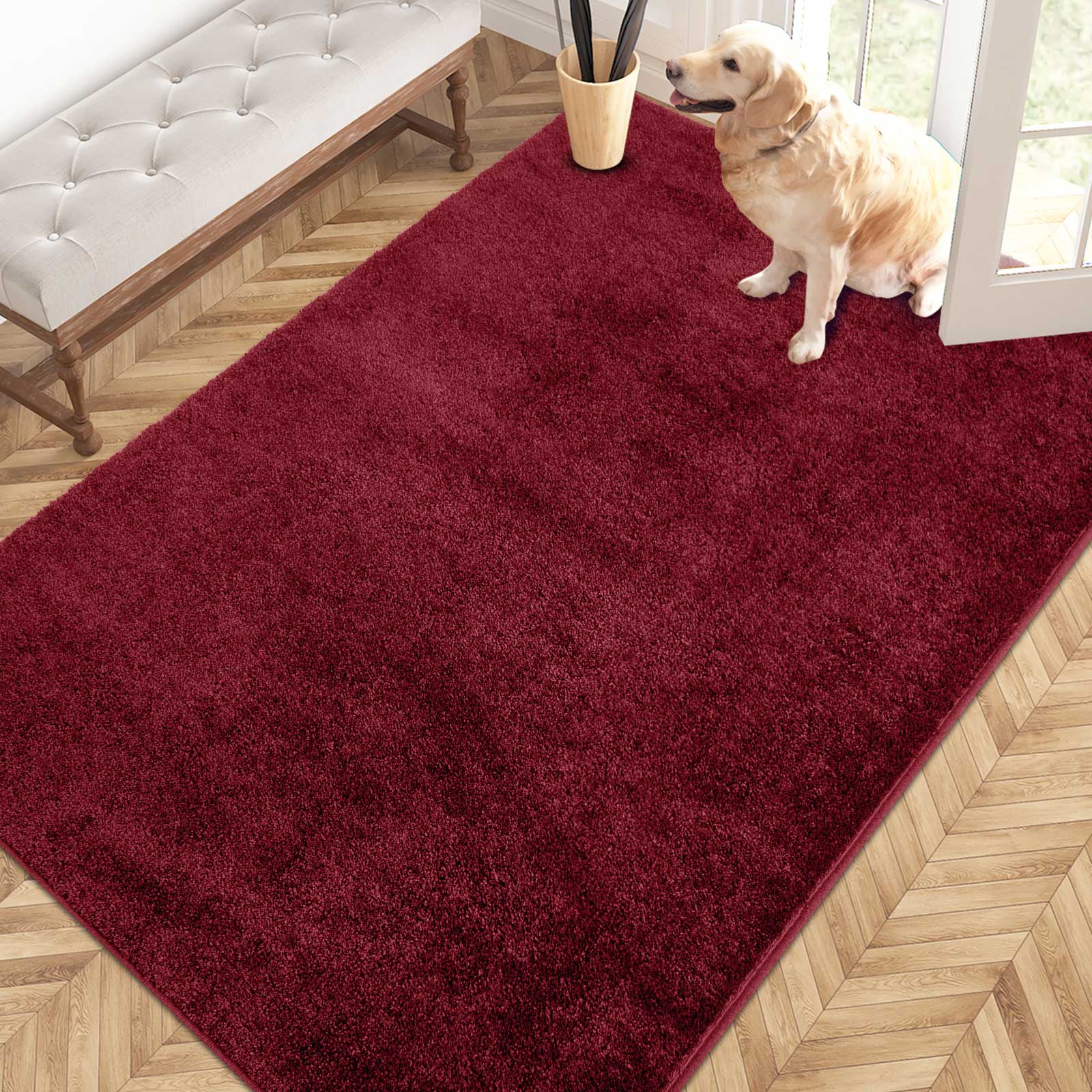 Machine Washable Solid Dirt Trapper Door Mat