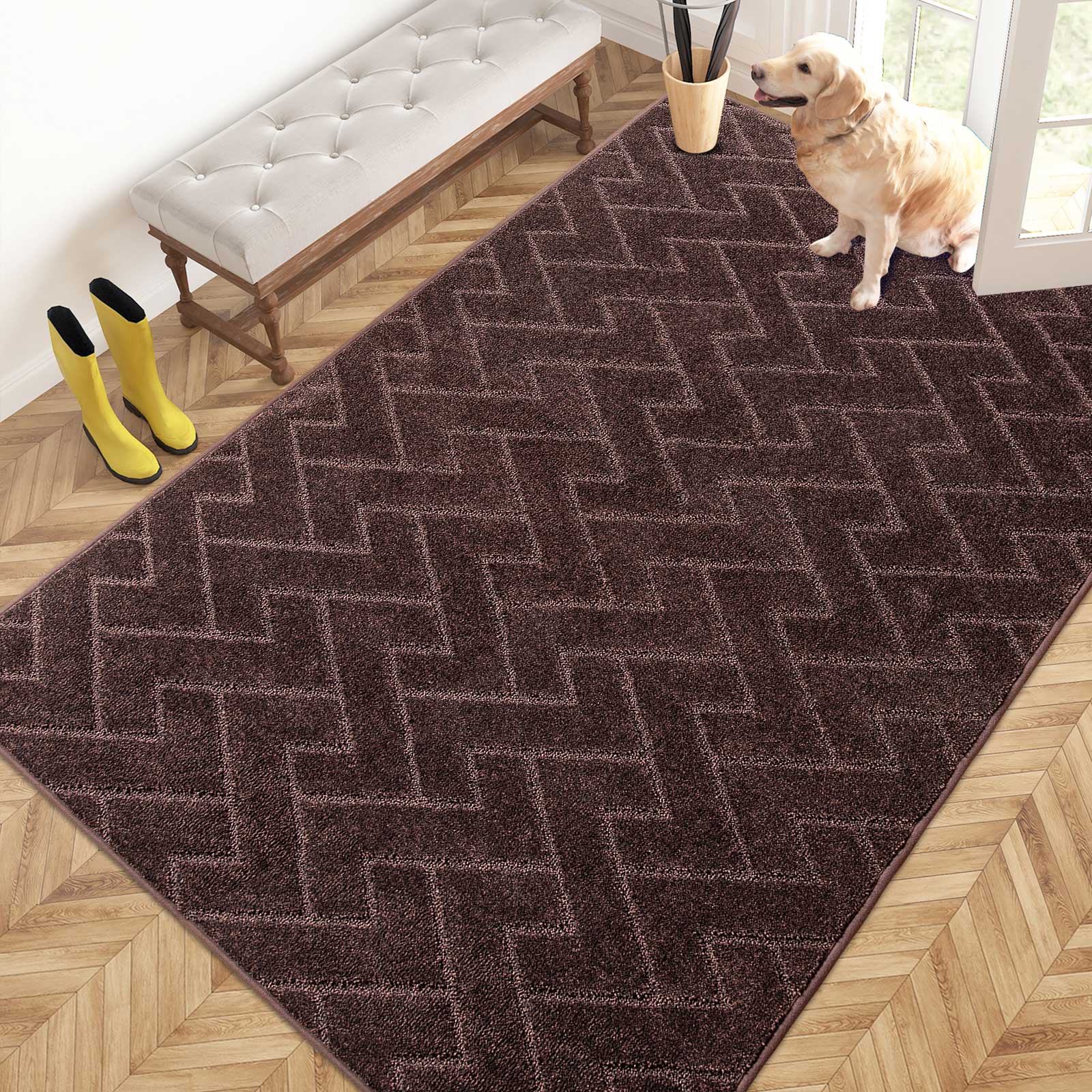 Machine Washable Chevron Dirt Trapper Door Mat