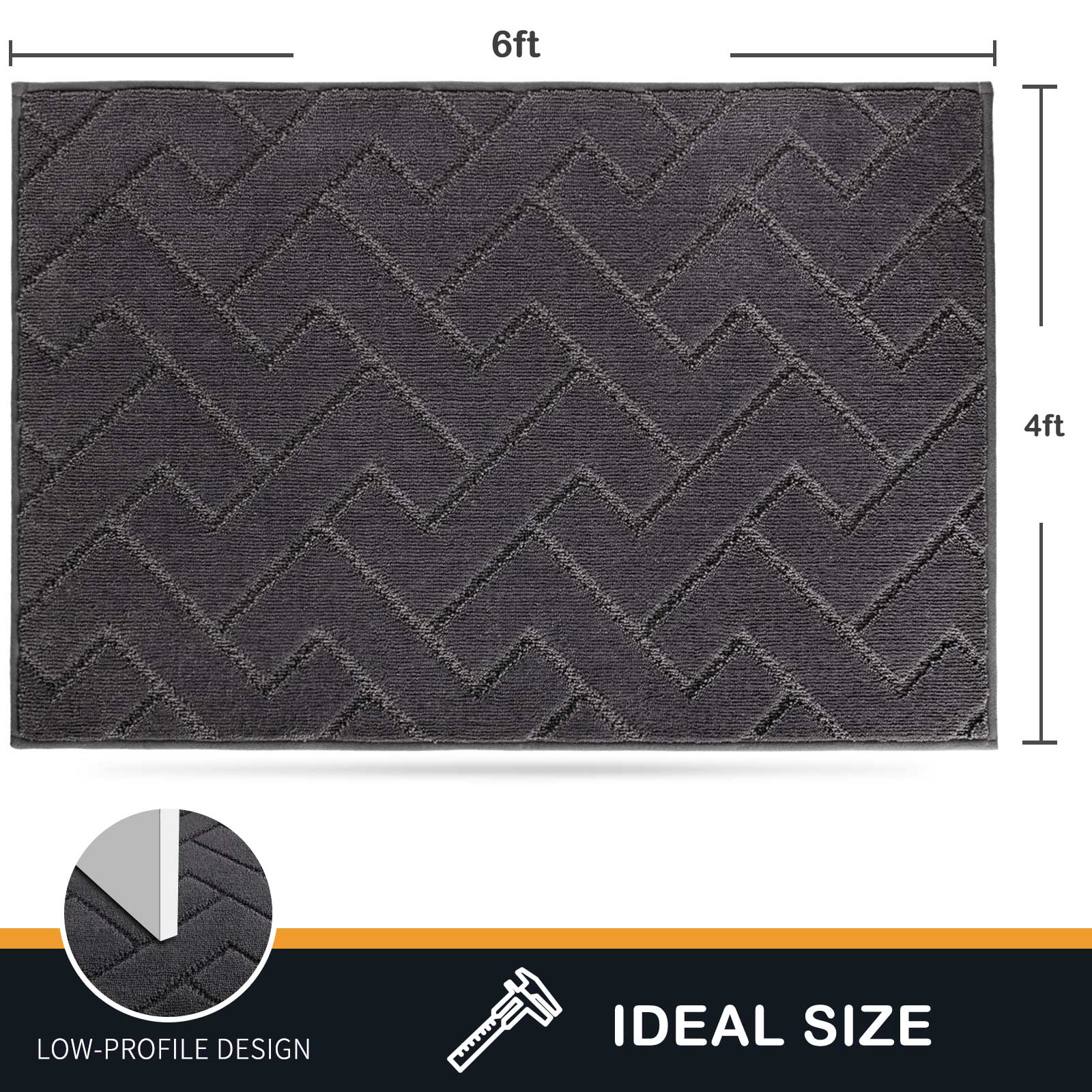 Machine Washable Chevron Dirt Trapper Door Mat