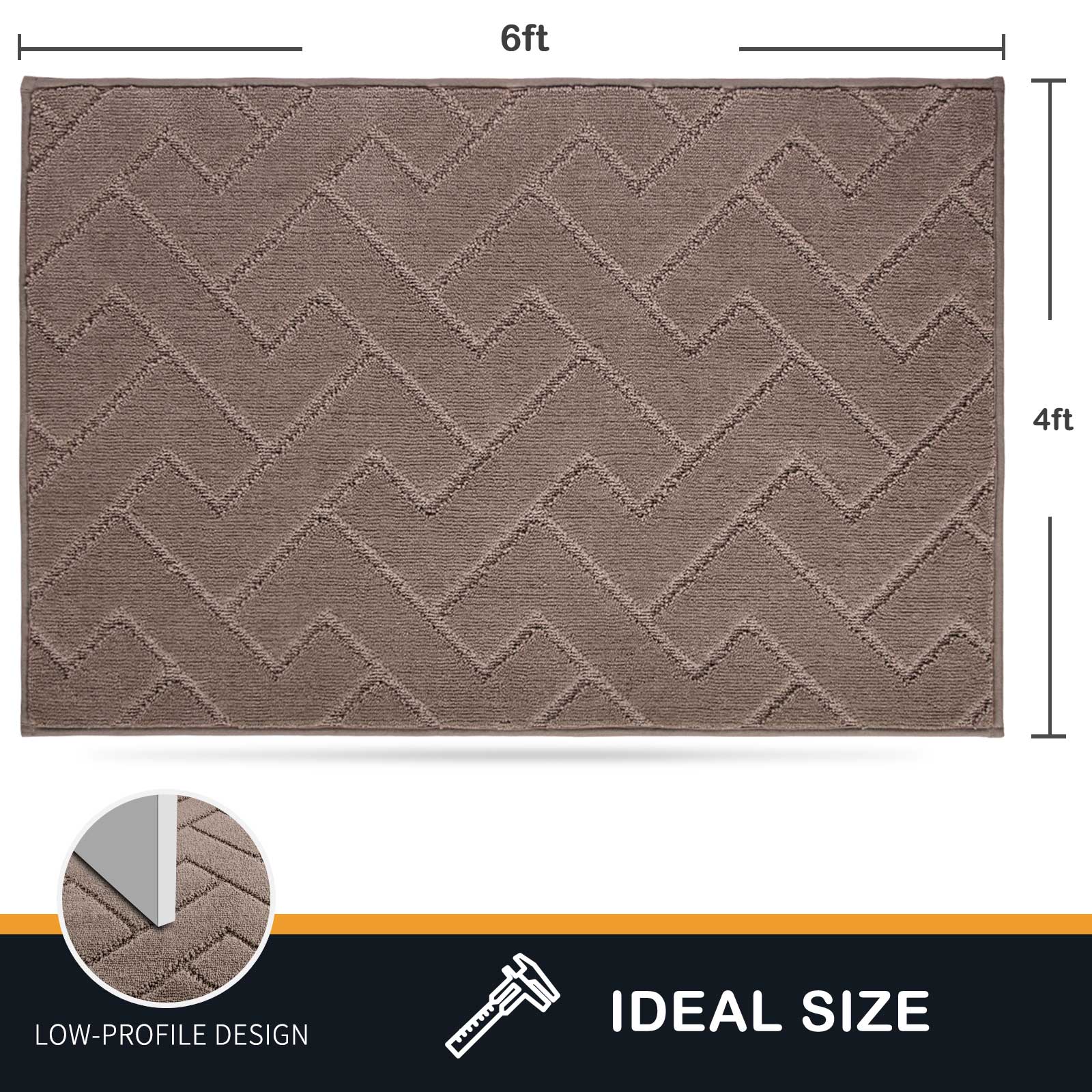 Machine Washable Chevron Dirt Trapper Door Mat