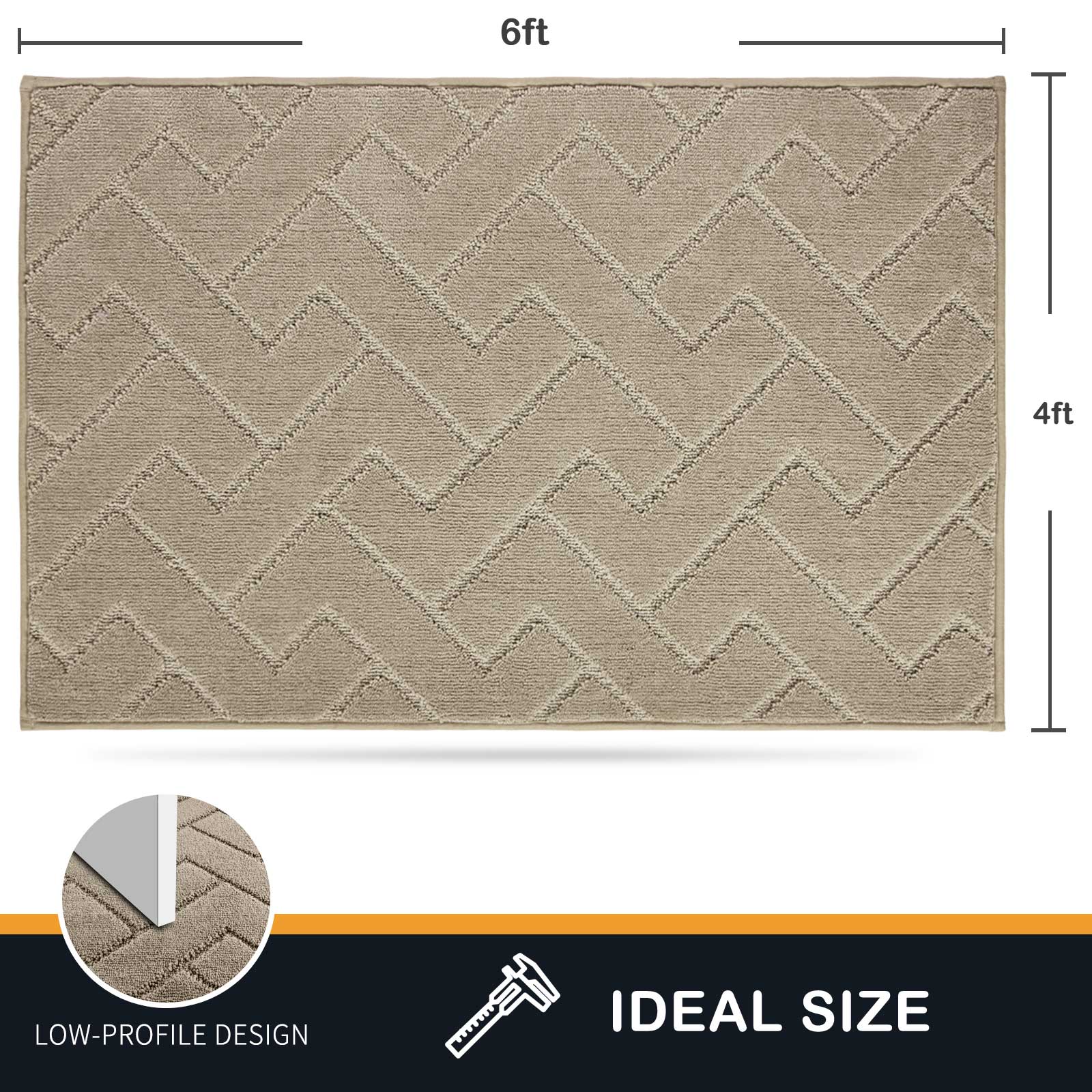 Machine Washable Chevron Dirt Trapper Door Mat