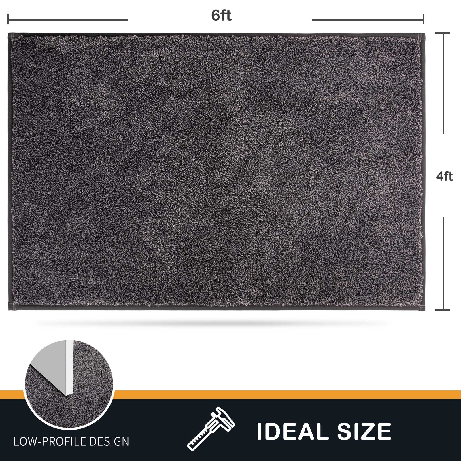 Machine Washable Solid Dirt Trapper Door Mat