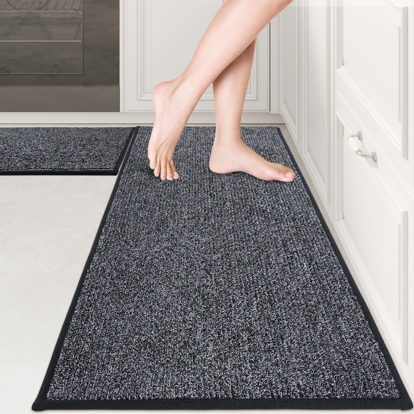 Machine Washable Solid Kitchen Rug