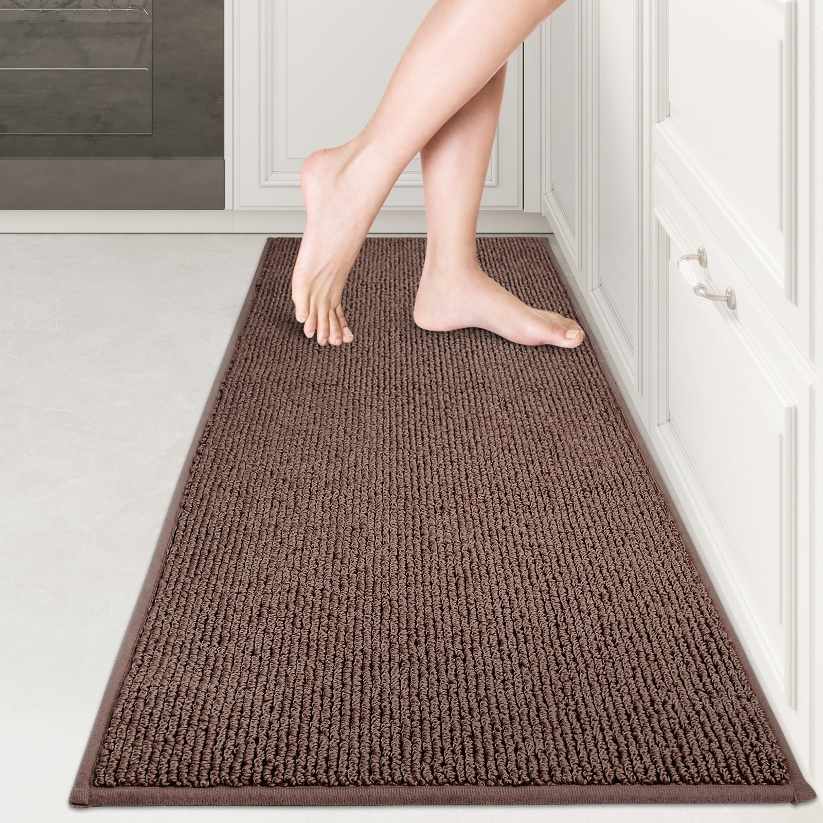 Machine Washable Solid Kitchen Rug