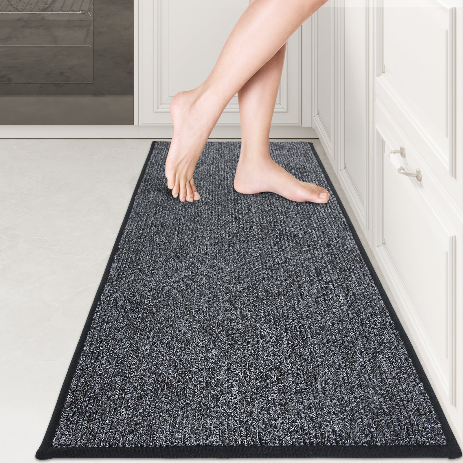 Machine Washable Solid Kitchen Rug