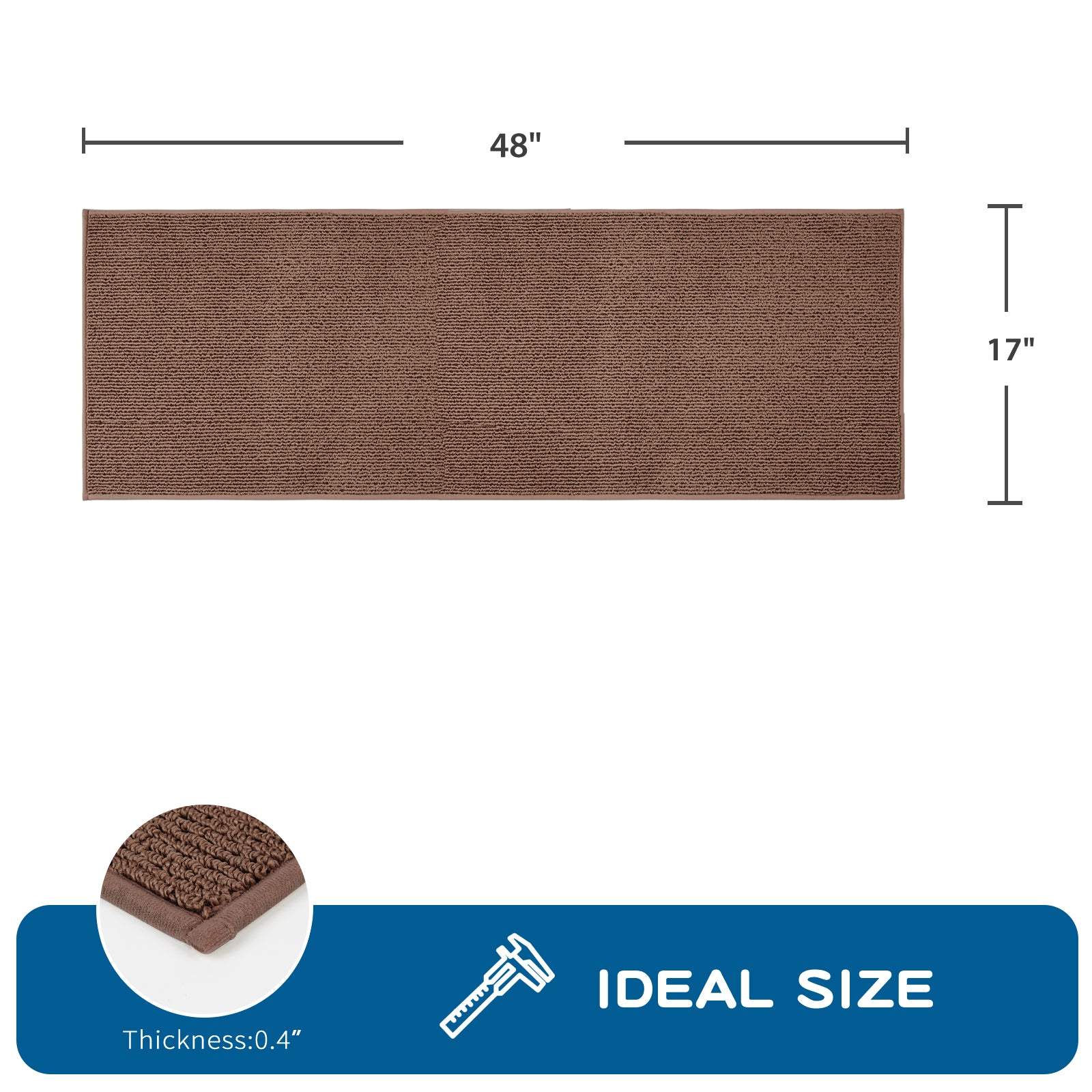 Machine Washable Solid Kitchen Rug