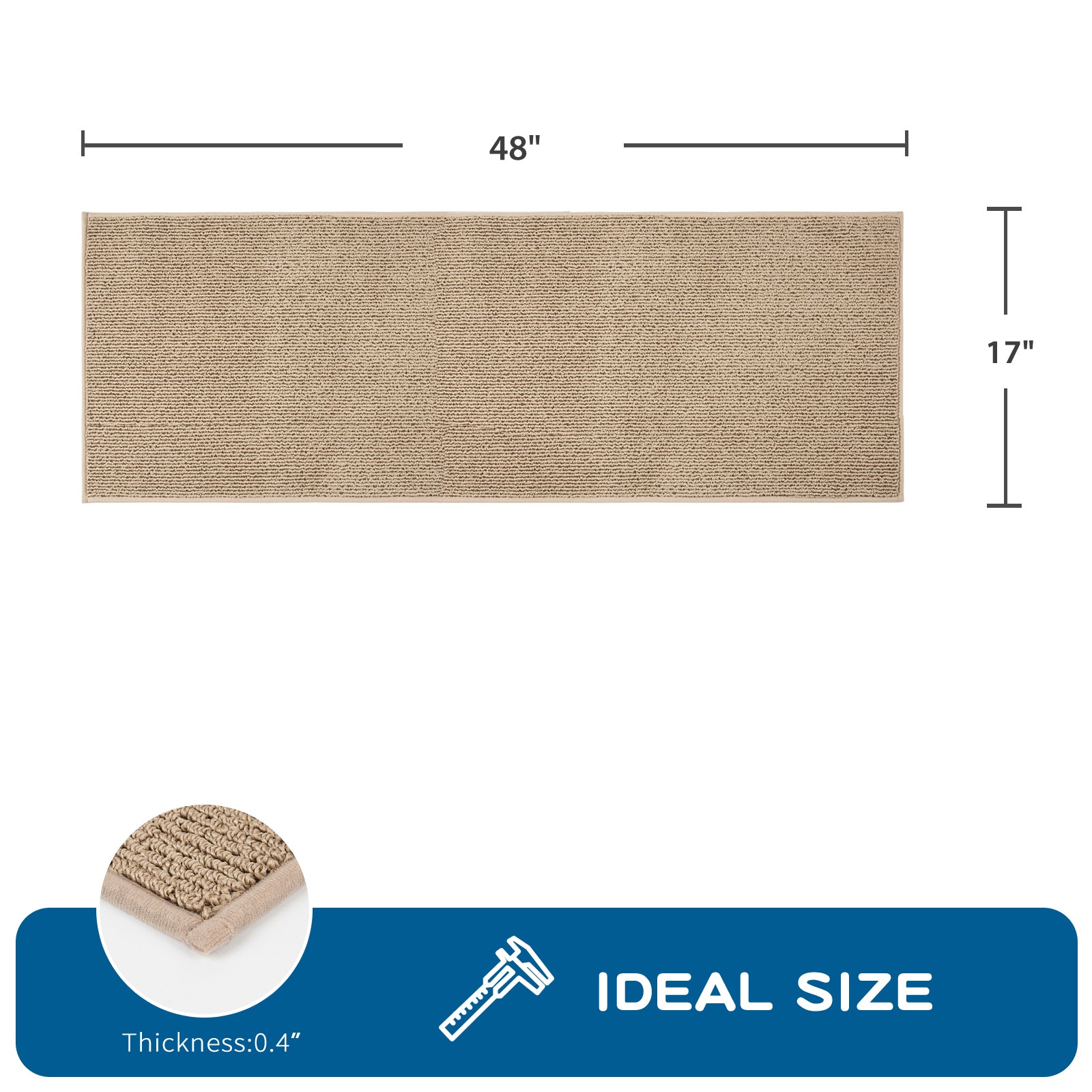 Machine Washable Solid Kitchen Rug