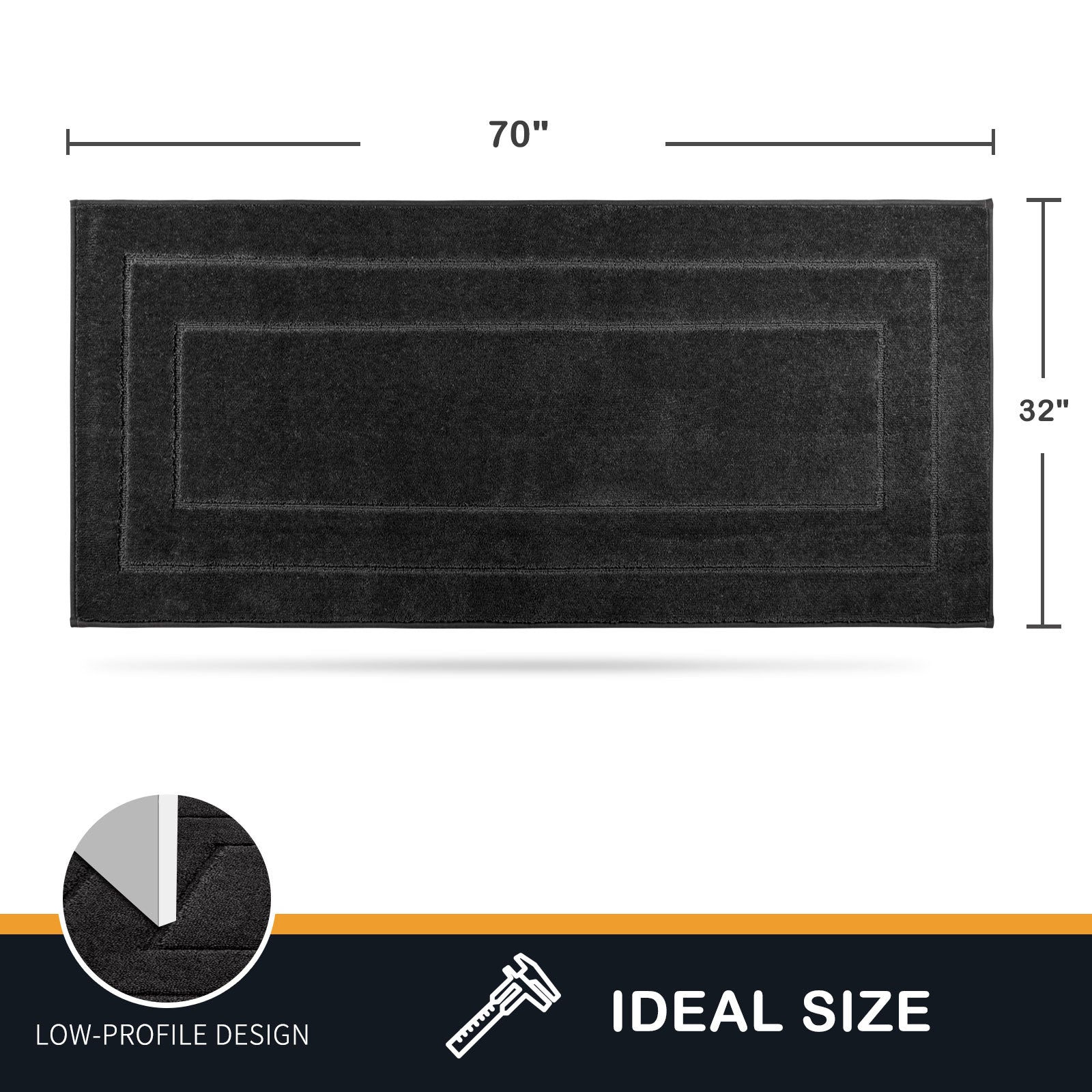 Machine Washable Bordered Dirt Trapper Door Mat