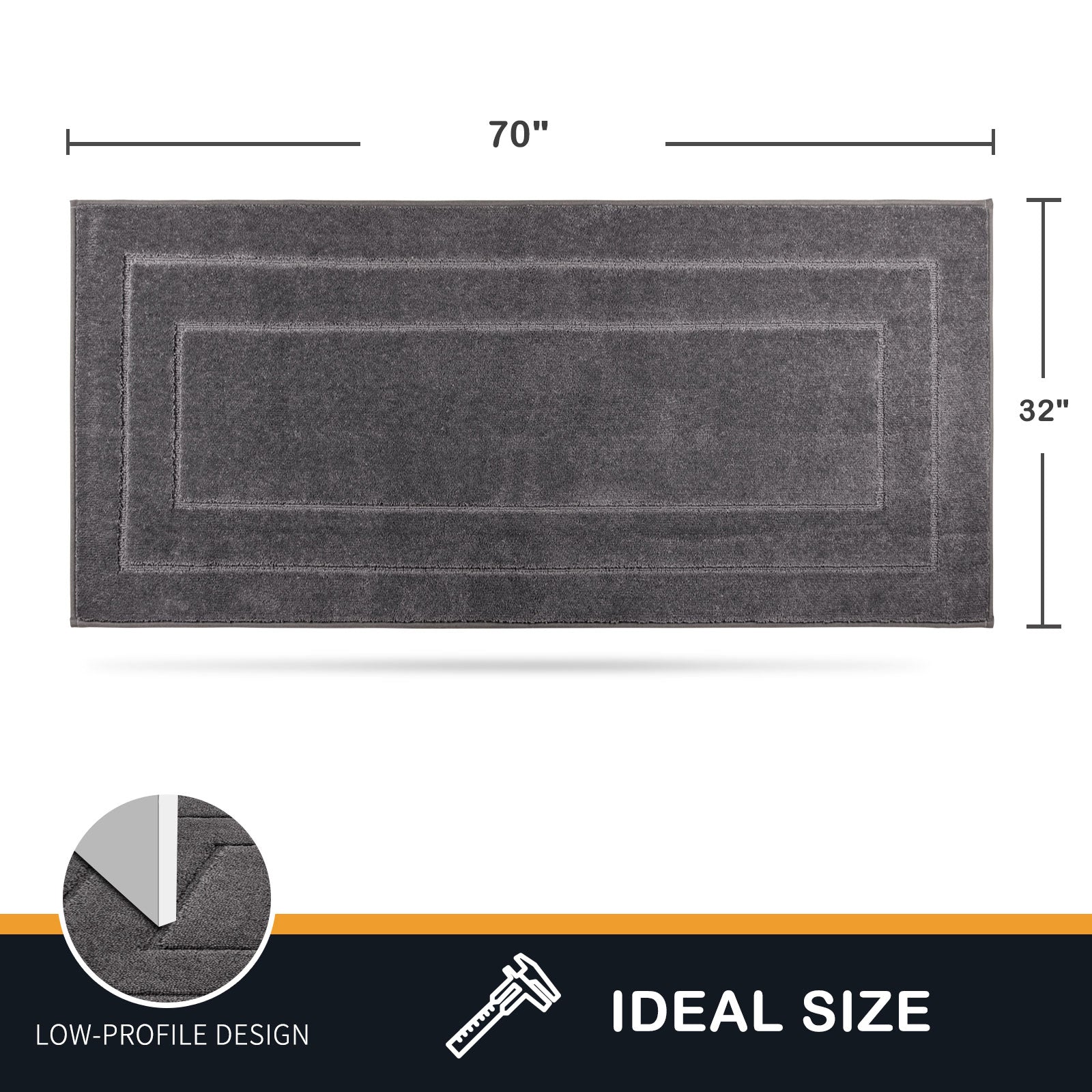 Machine Washable Bordered Dirt Trapper Door Mat