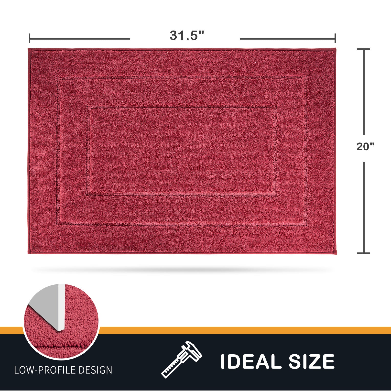 Machine Washable Bordered Dirt Trapper Door Mat