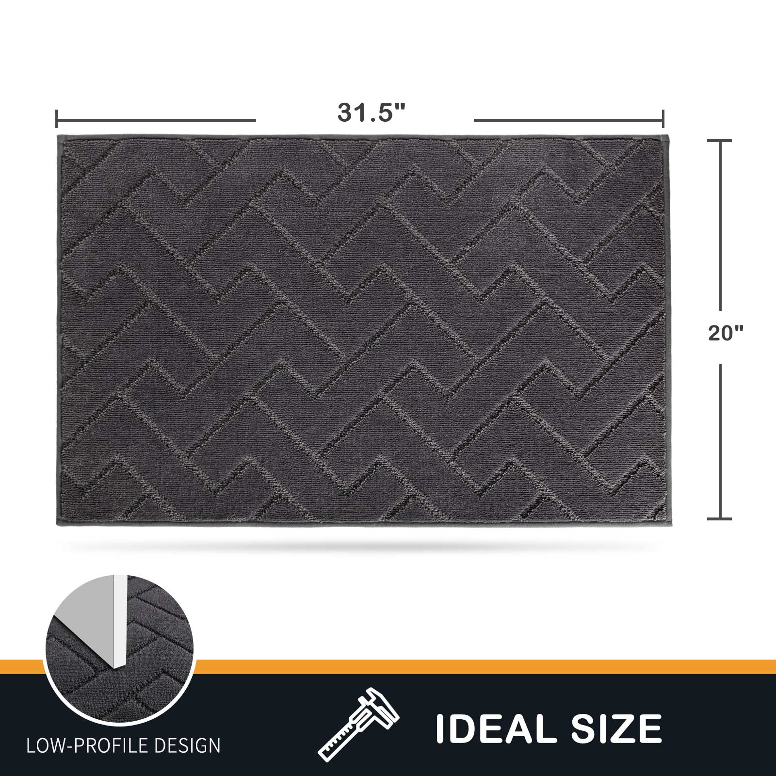 Machine Washable Chevron Dirt Trapper Door Mat