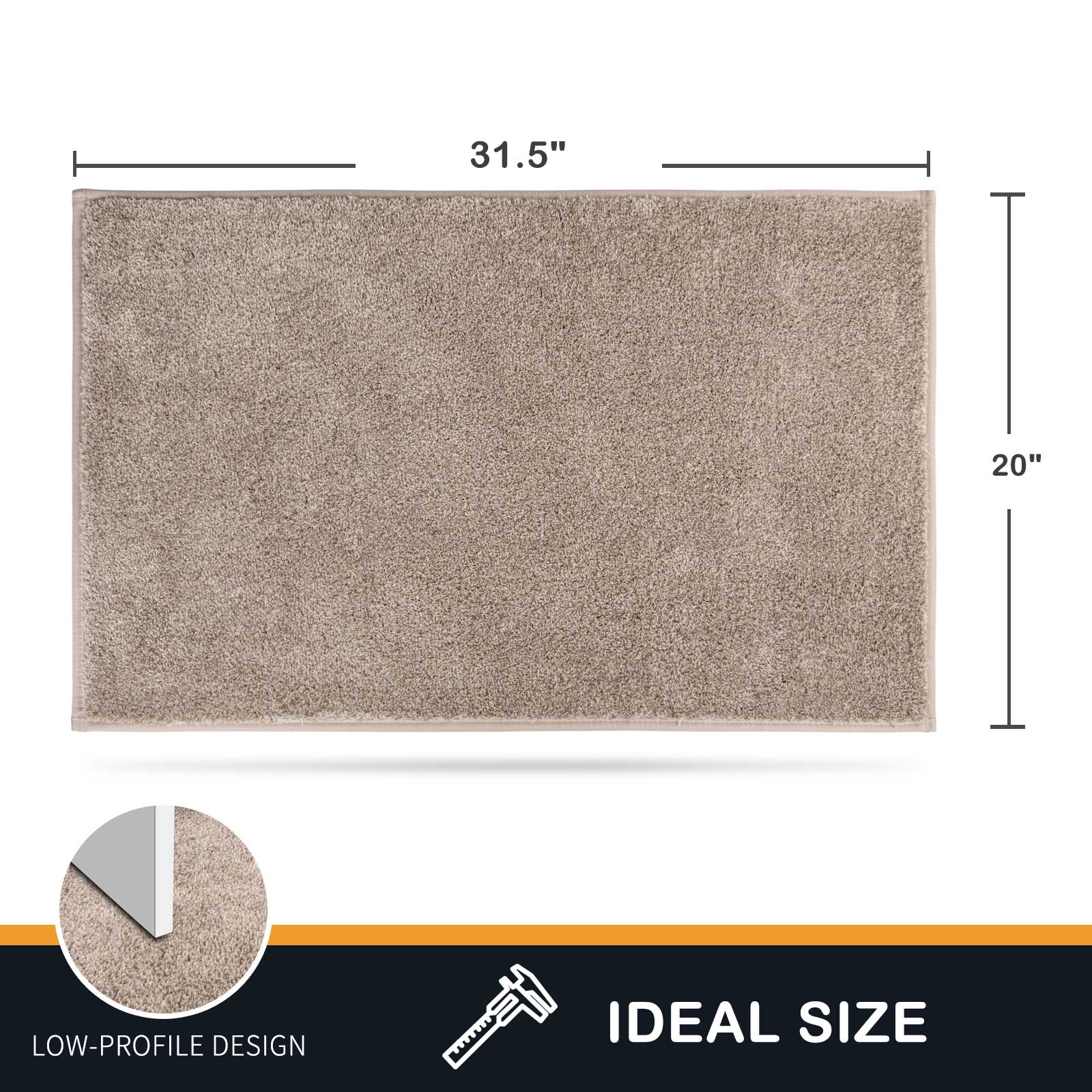 Machine Washable Solid Dirt Trapper Door Mat