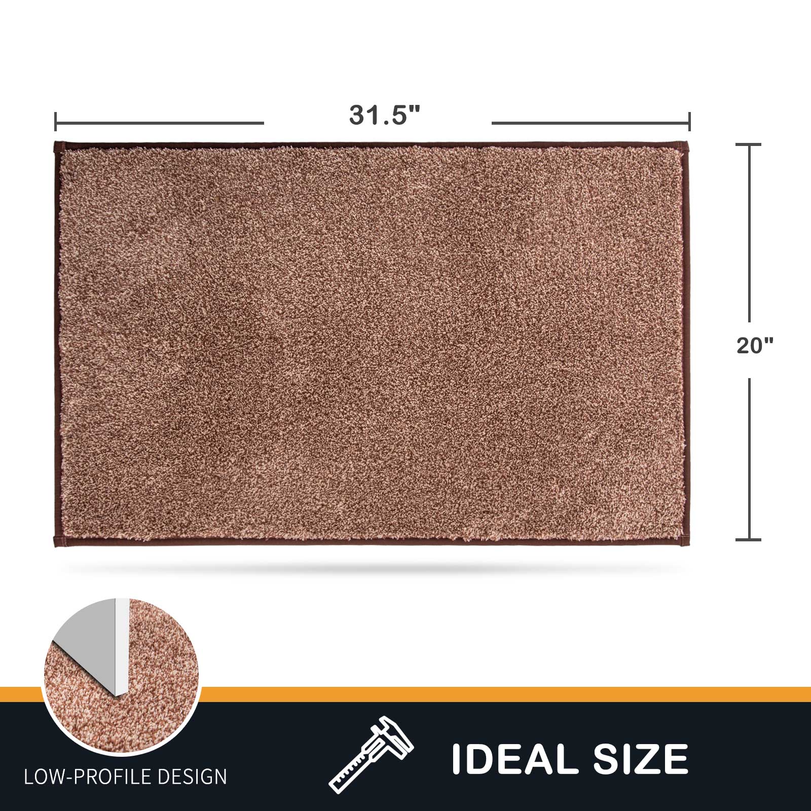 Machine Washable Solid Dirt Trapper Door Mat