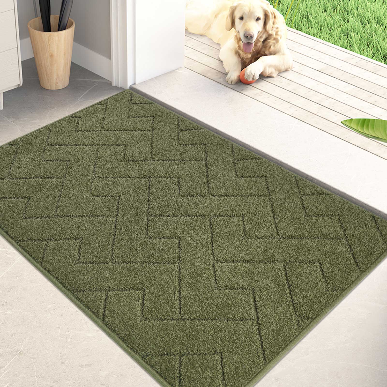 Machine Washable Chevron Dirt Trapper Door Mat