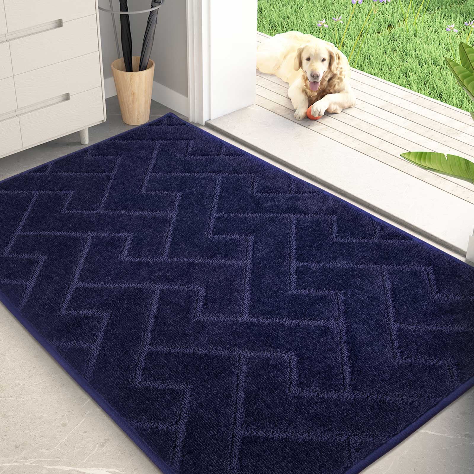 Machine Washable Chevron Dirt Trapper Door Mat