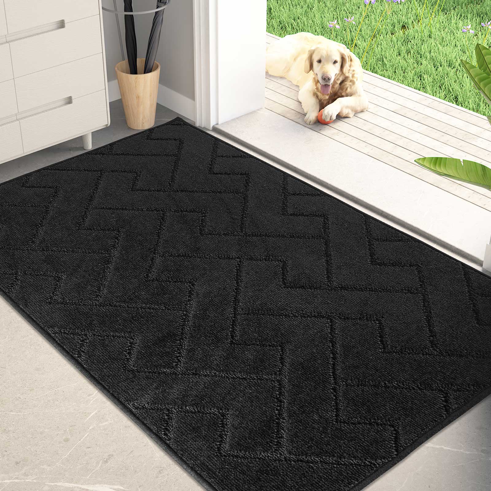 Machine Washable Chevron Dirt Trapper Door Mat