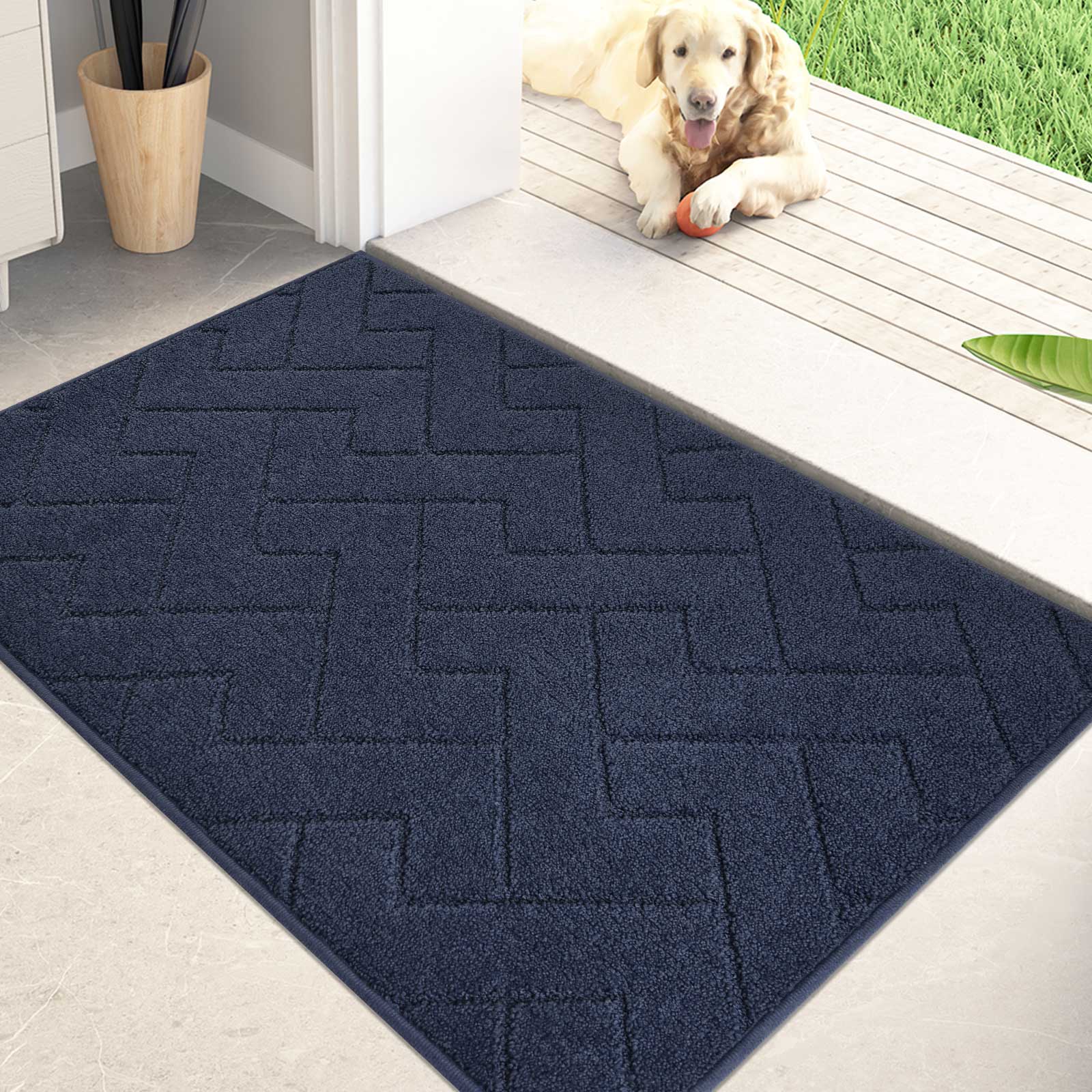Machine Washable Chevron Dirt Trapper Door Mat