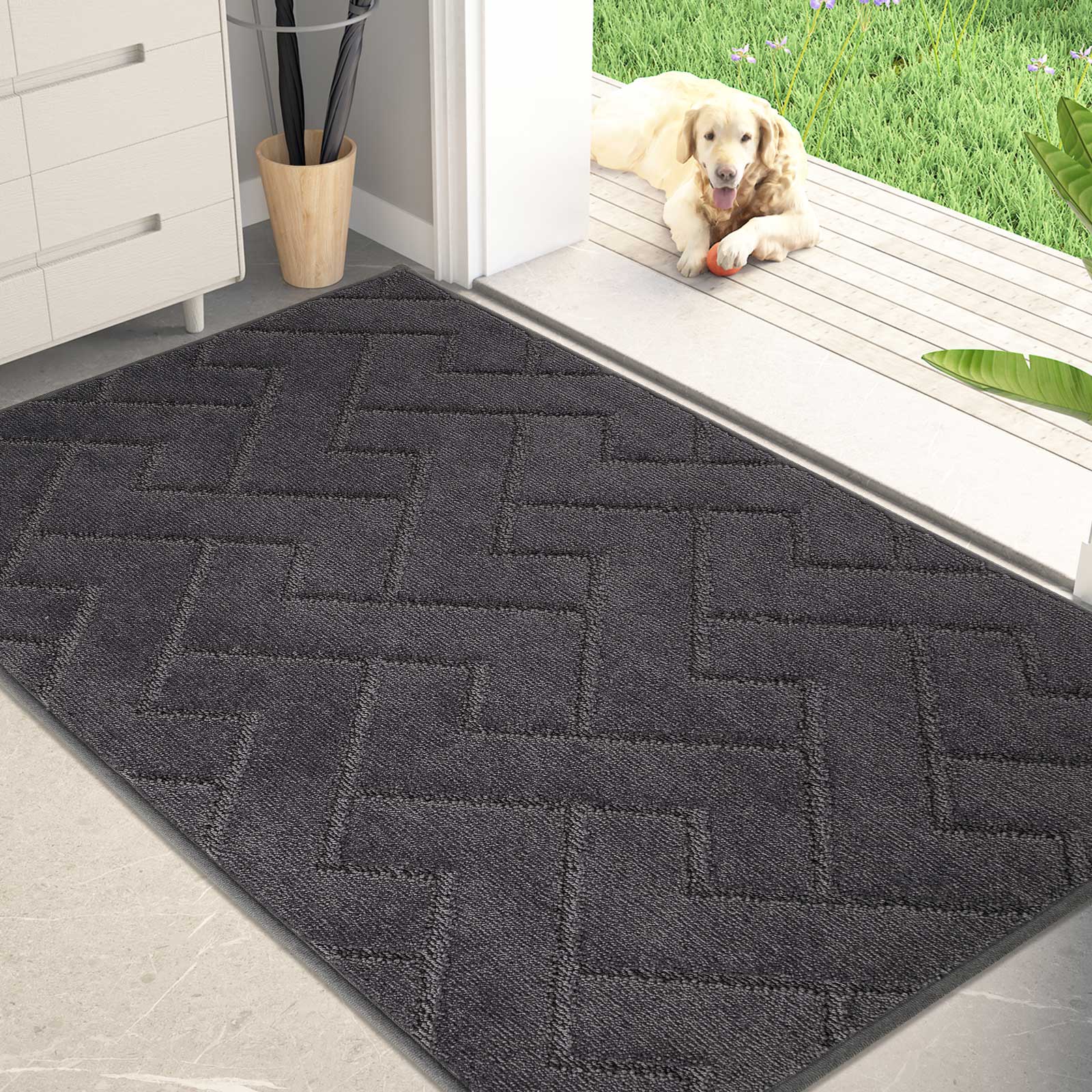 Machine Washable Chevron Dirt Trapper Door Mat