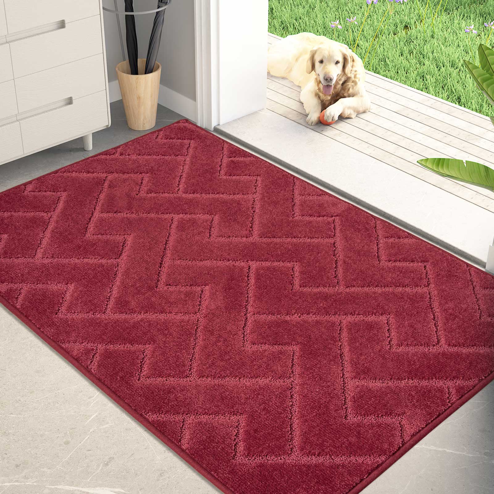 Machine Washable Chevron Dirt Trapper Door Mat