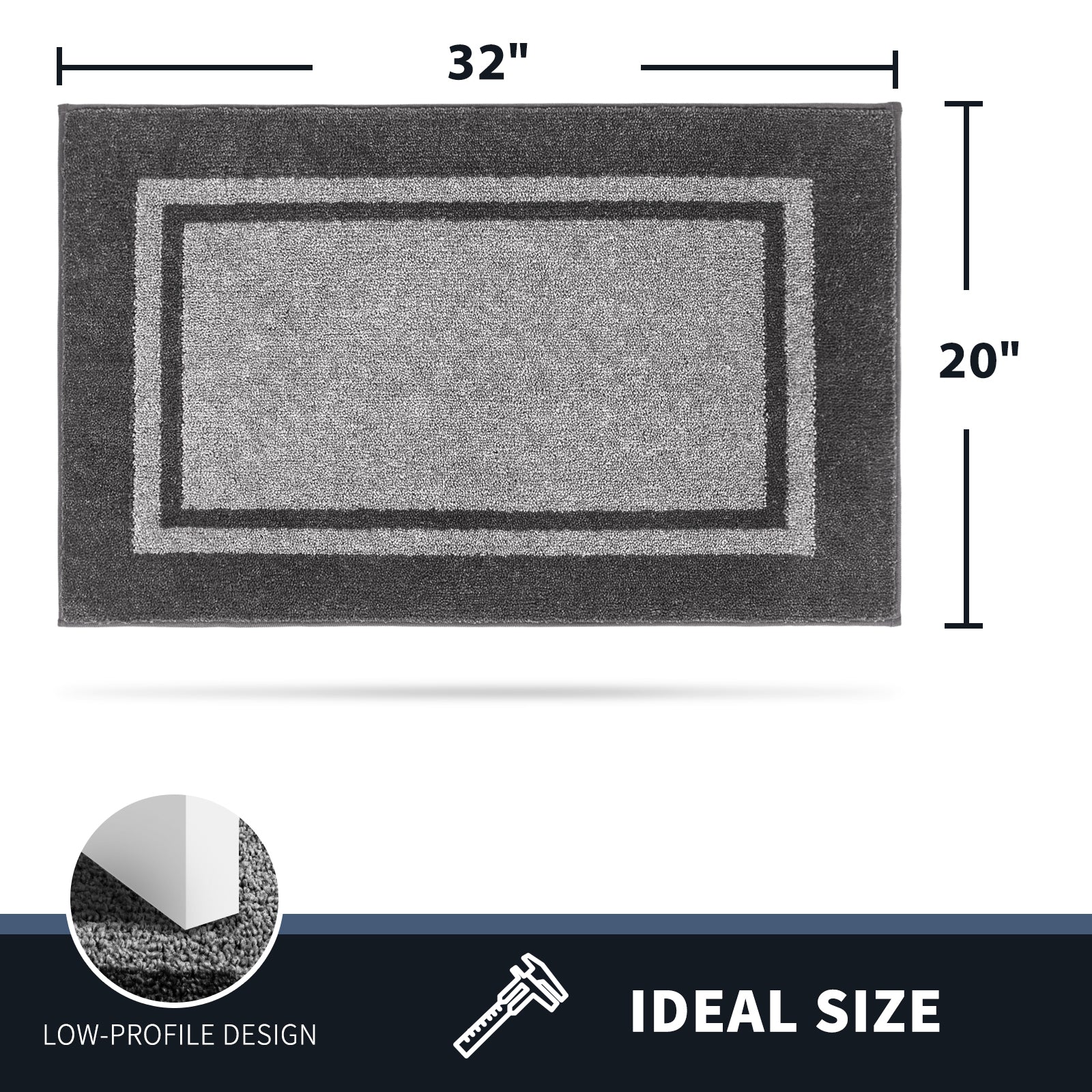 Machine Washable Bordered Dirt Trapper Door Mat