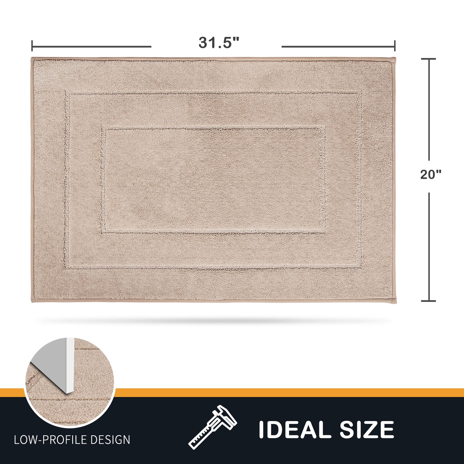 Machine Washable Bordered Dirt Trapper Door Mat