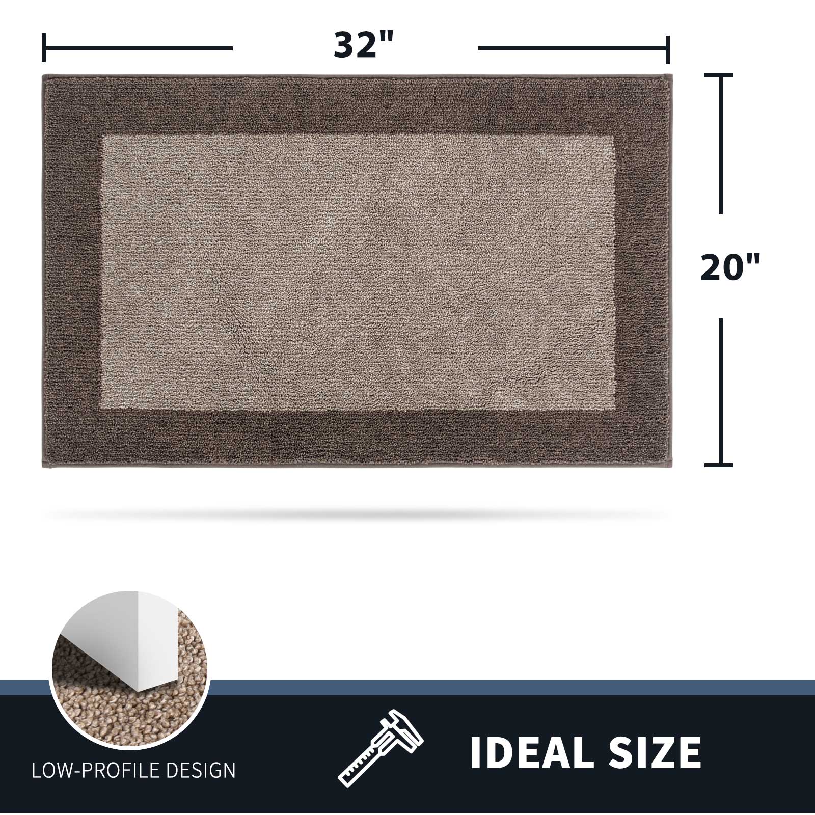Machine Washable Bordered Dirt Trapper Door Mat